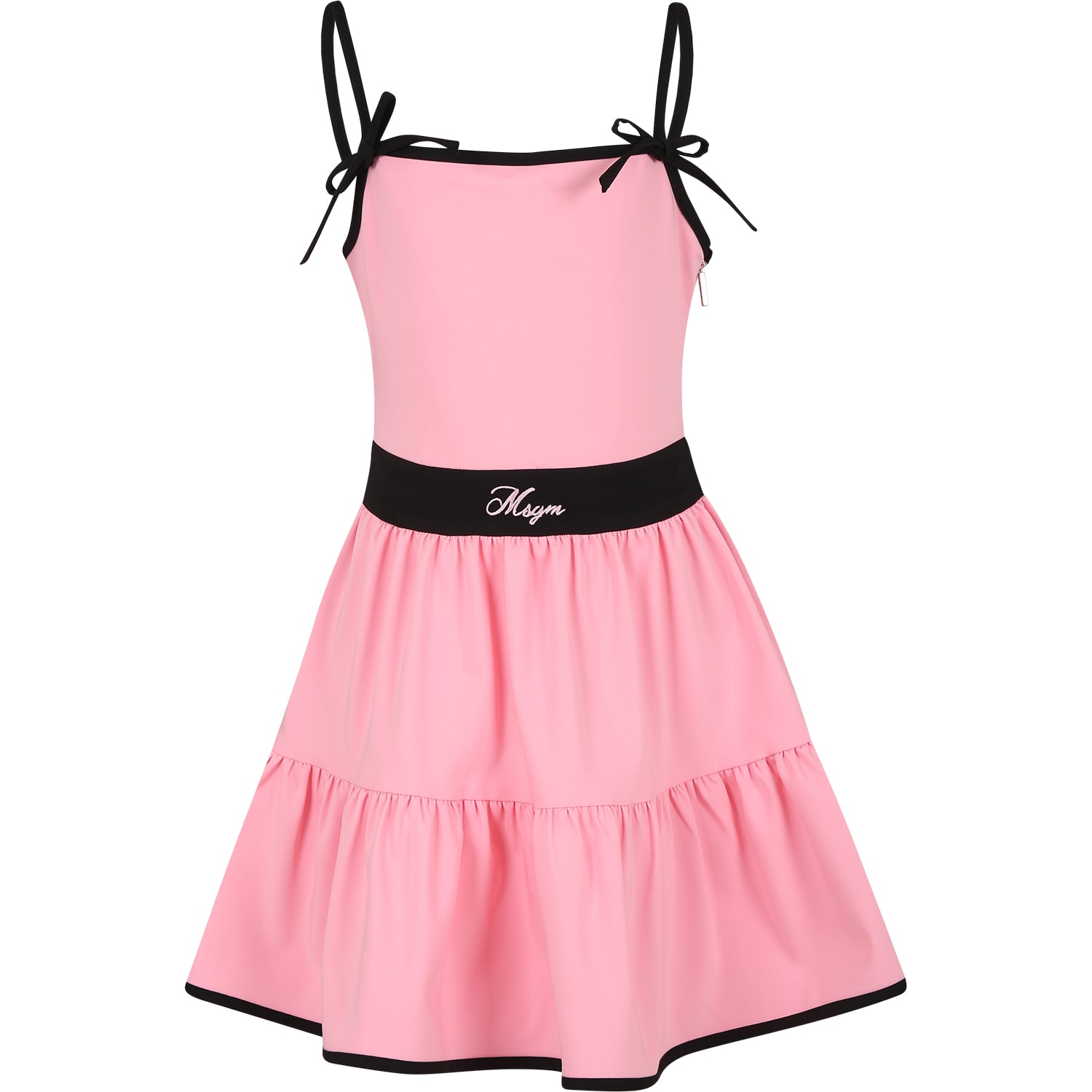 Shop Msgm Pink Dress For Girl With Logo