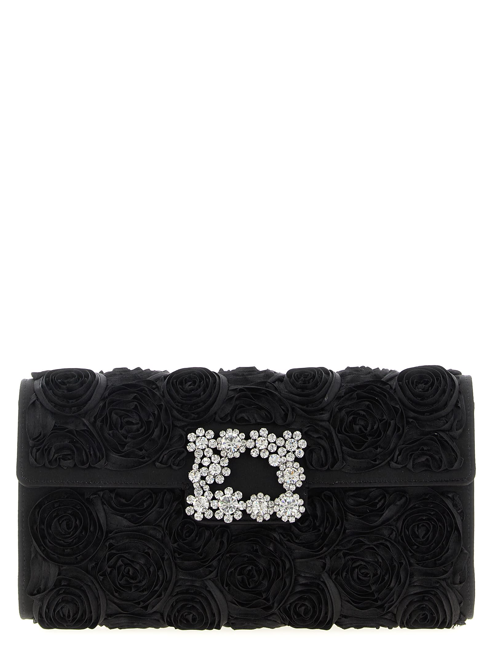 Roger Vivier Efflorescence Clutch In Black