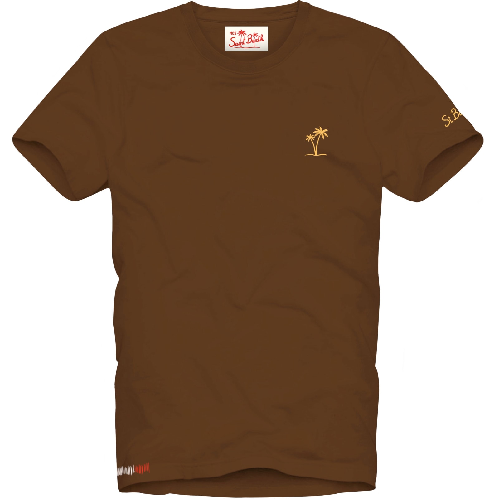 Mc2 Saint Barth Man Brown Cotton T-shirt