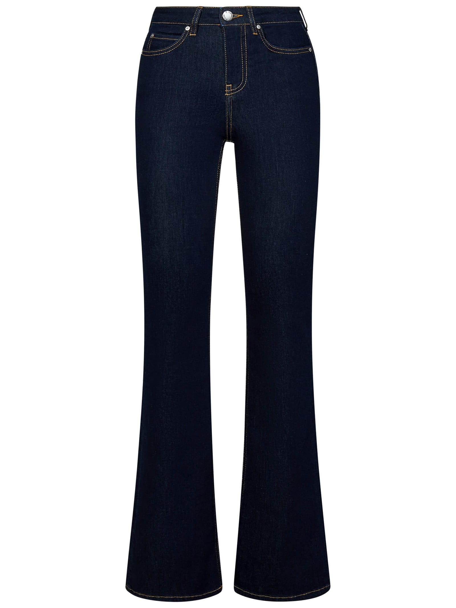 Shop Pinko Flora No Belt Flare Jeans In Blue