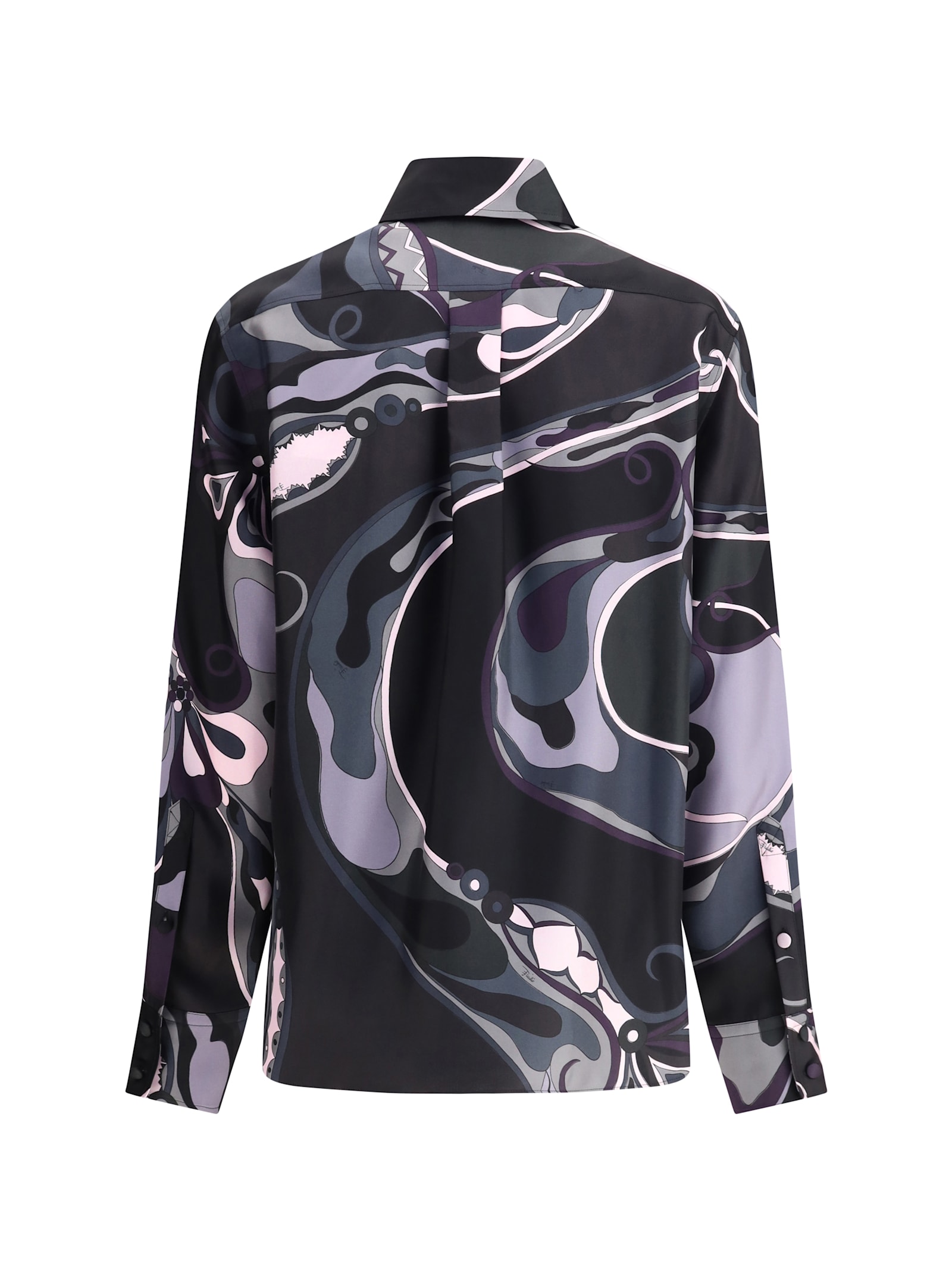 Pucci Silk Shirt With Abstract Print In Multi