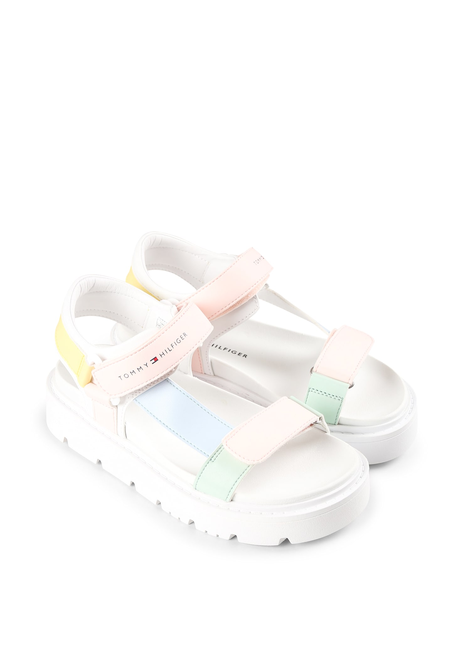 Shop Tommy Hilfiger Multicolor Sandals For Girl With Logo