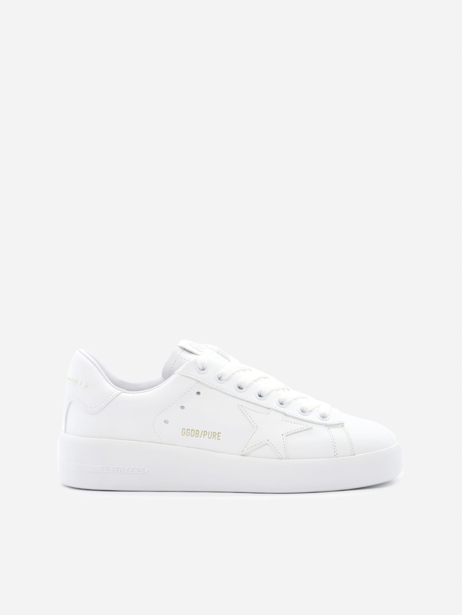 Buy Golden Goose Pure Star Sneakers In Leather With Laminated Effect