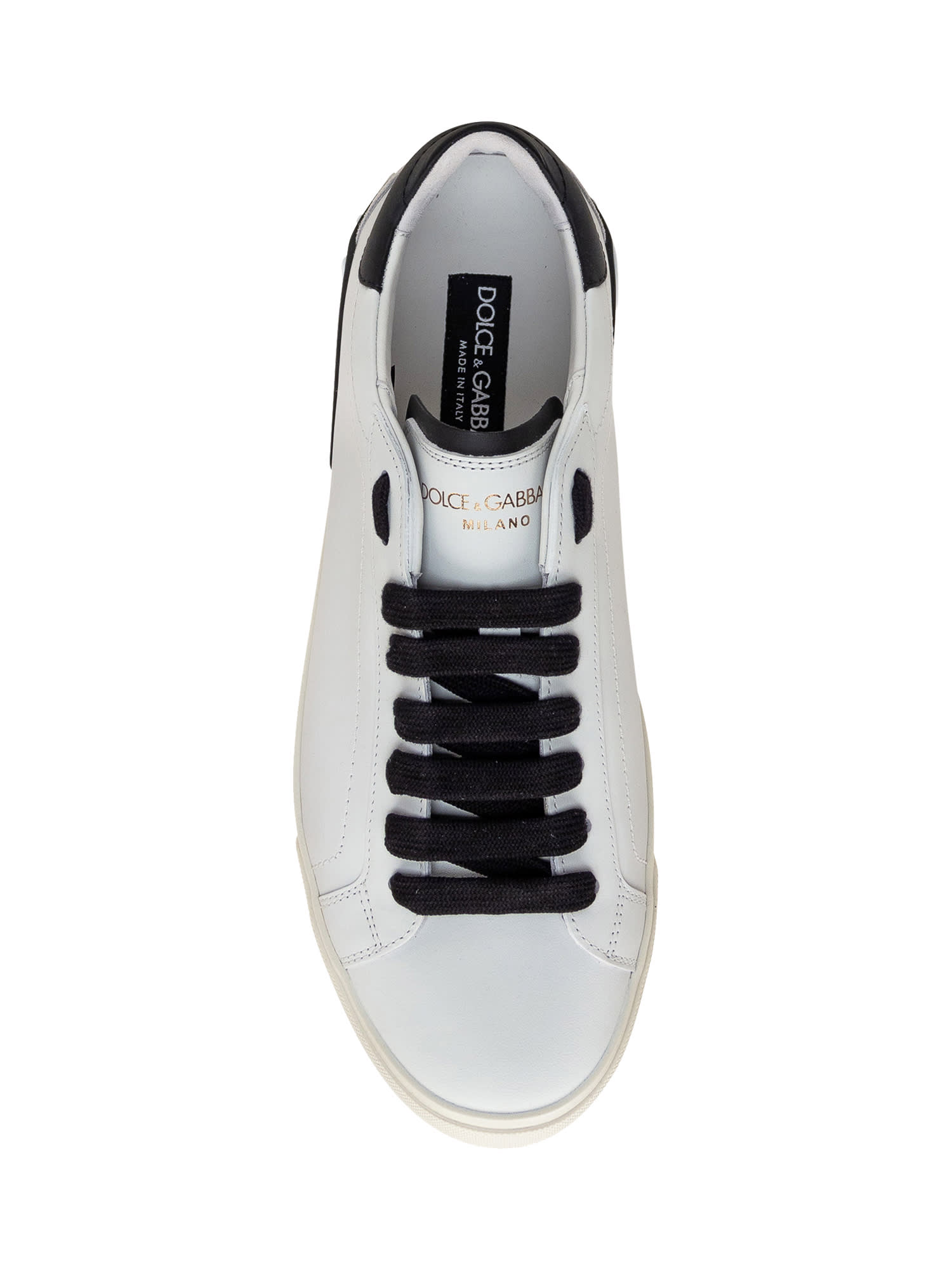 Shop Dolce & Gabbana Sneaker Portofino Vintage In Bianco/nero