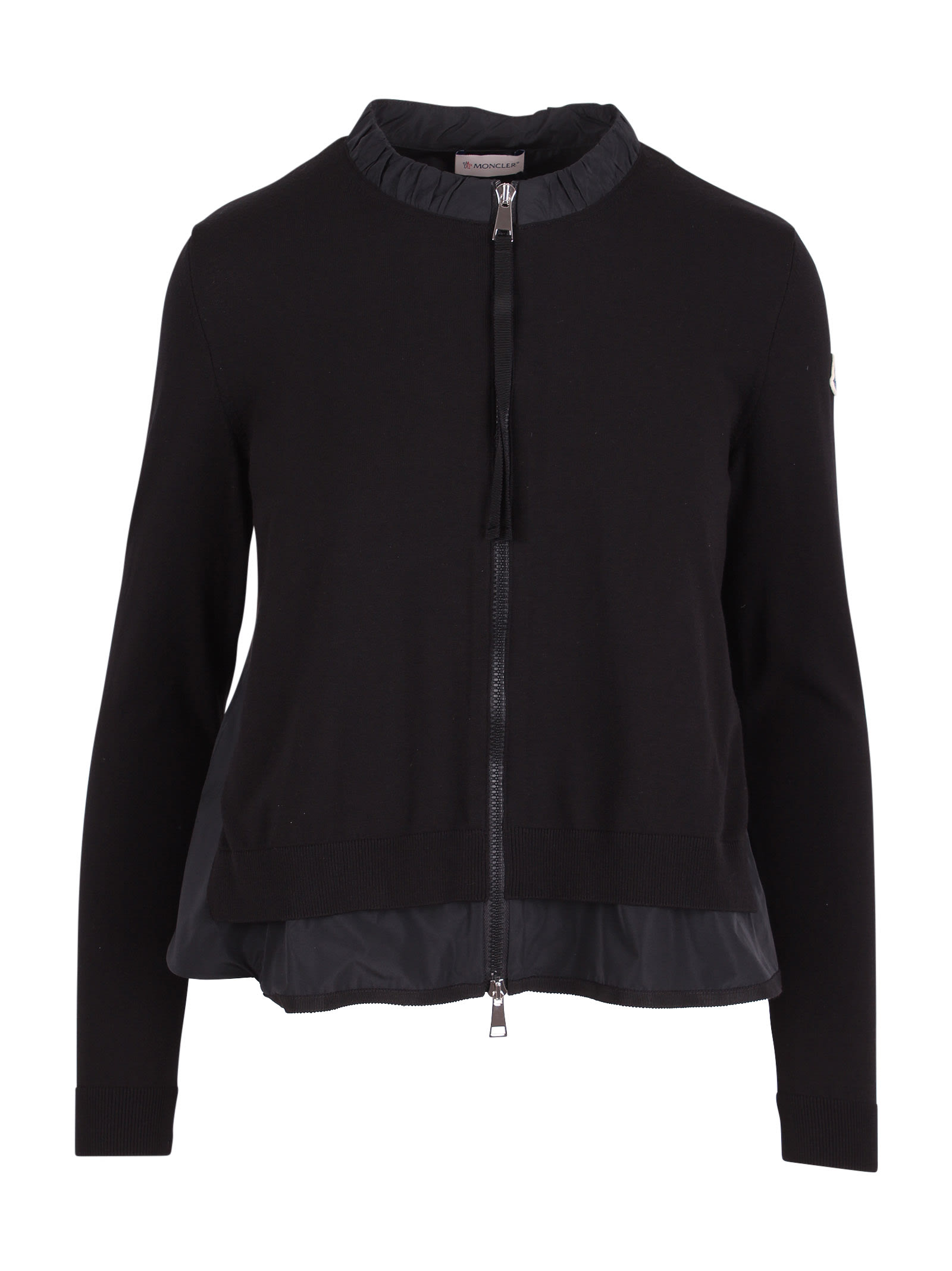Moncler Tricot Viscose Sweater In Black