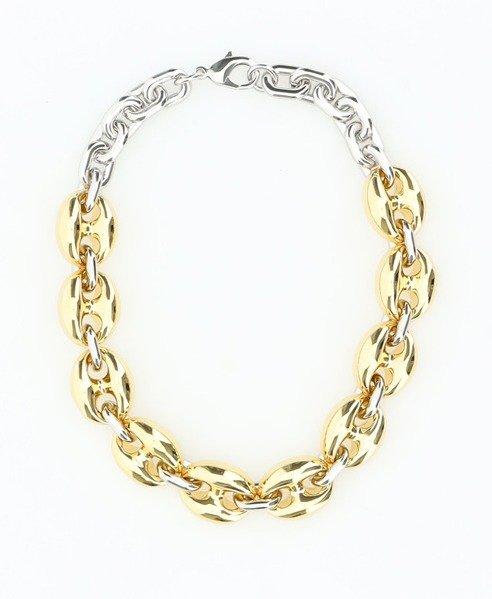 Shop Rabanne Two-toned Chain-linked Necklace In Gold/silver