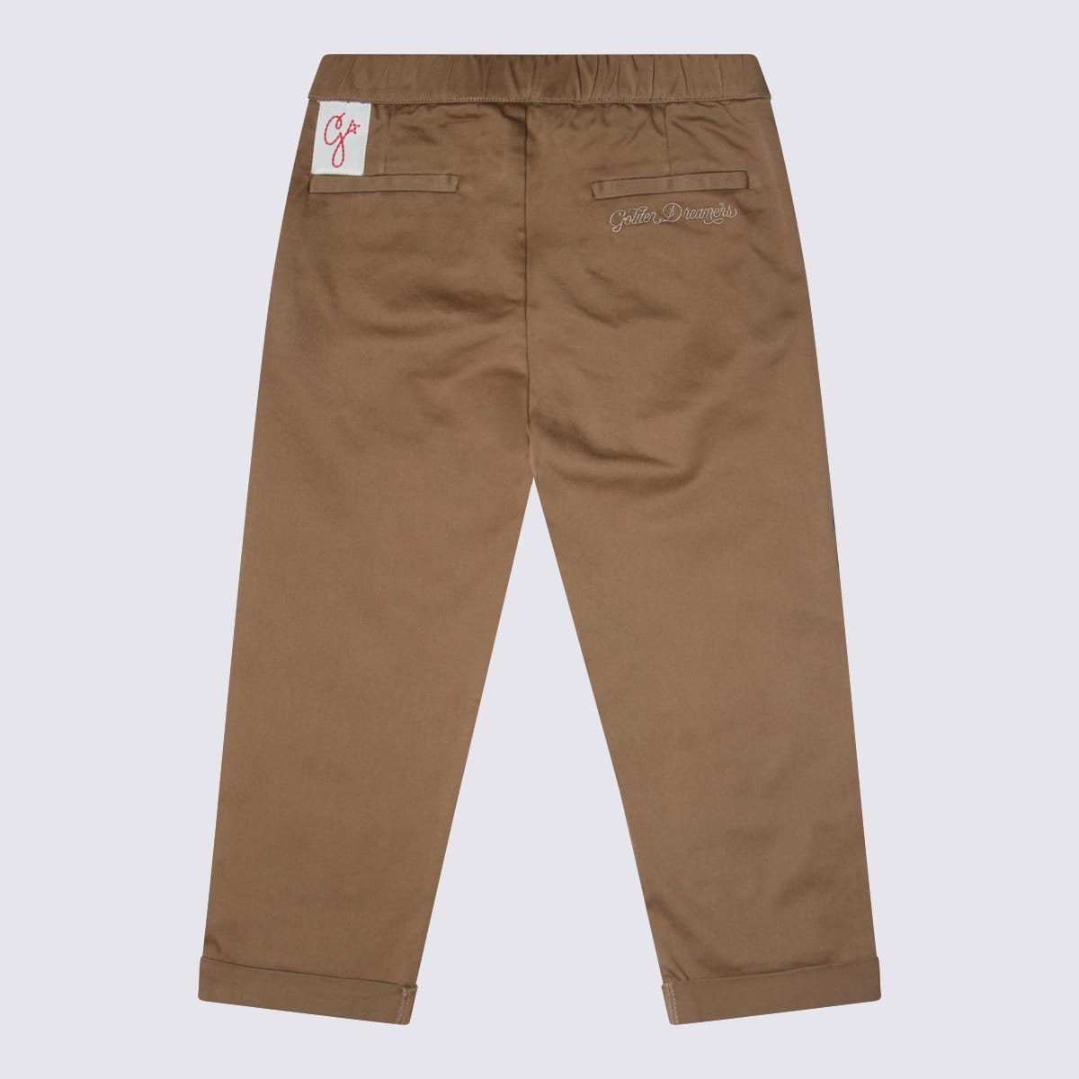 Golden Goose Kids' Caramel Cotton Stretch Pants In Brown