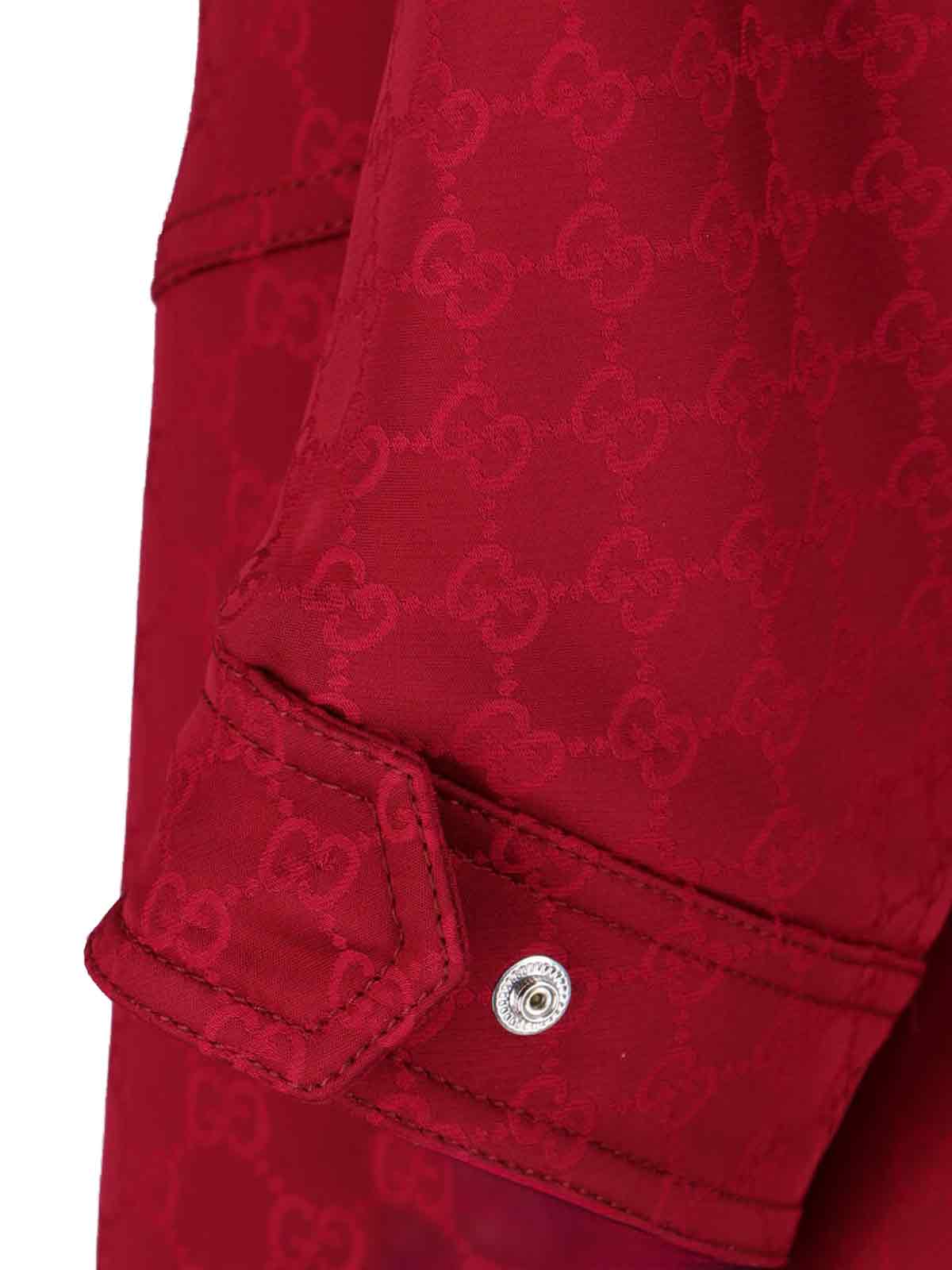 Gucci Gg Jacquard Fabric Coat In Red