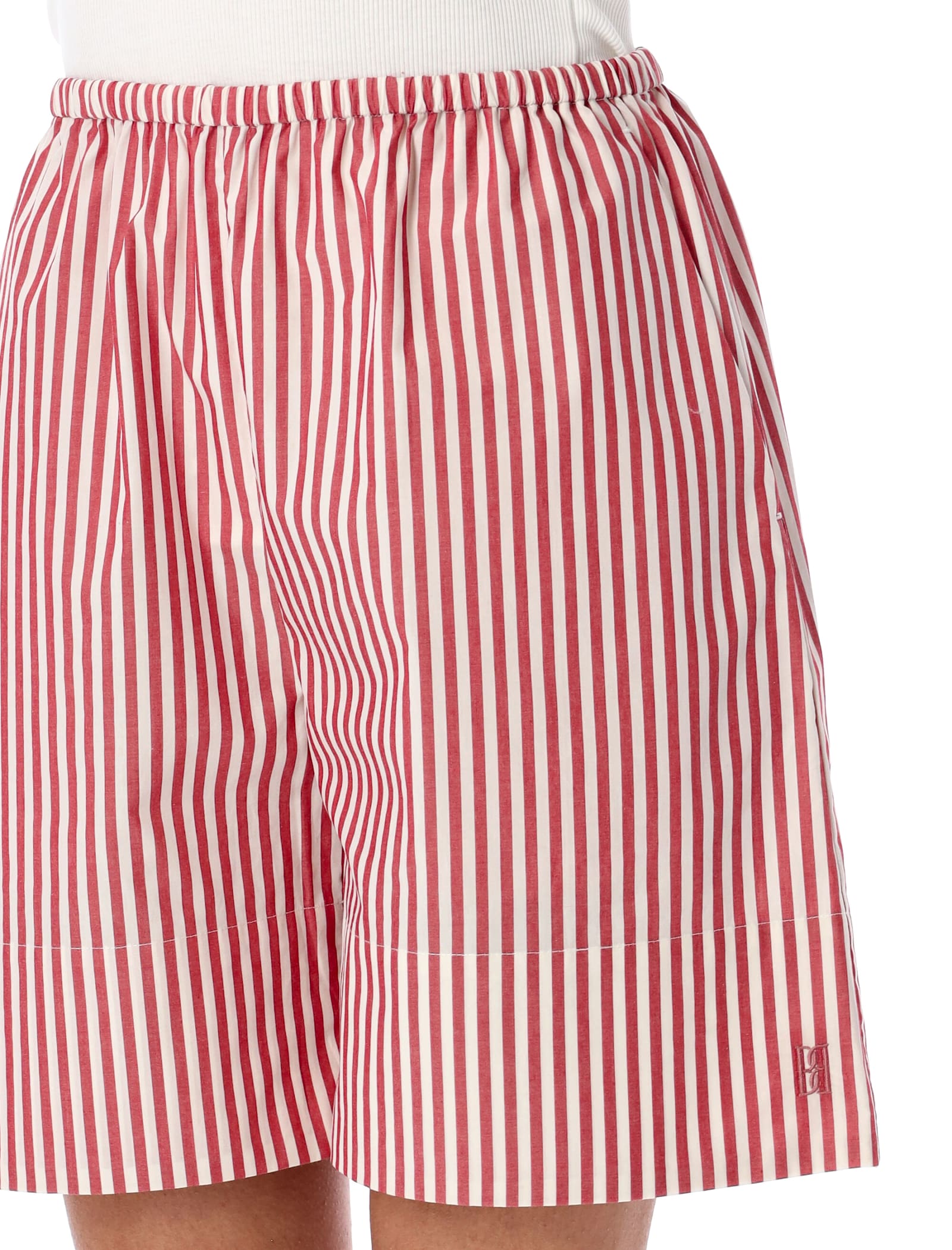 By Malene Birger Siona Shorts In Red White Stripes
