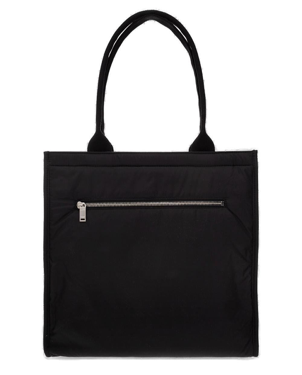 Saint Laurent City Logo Detailed Tote Bag In Nero