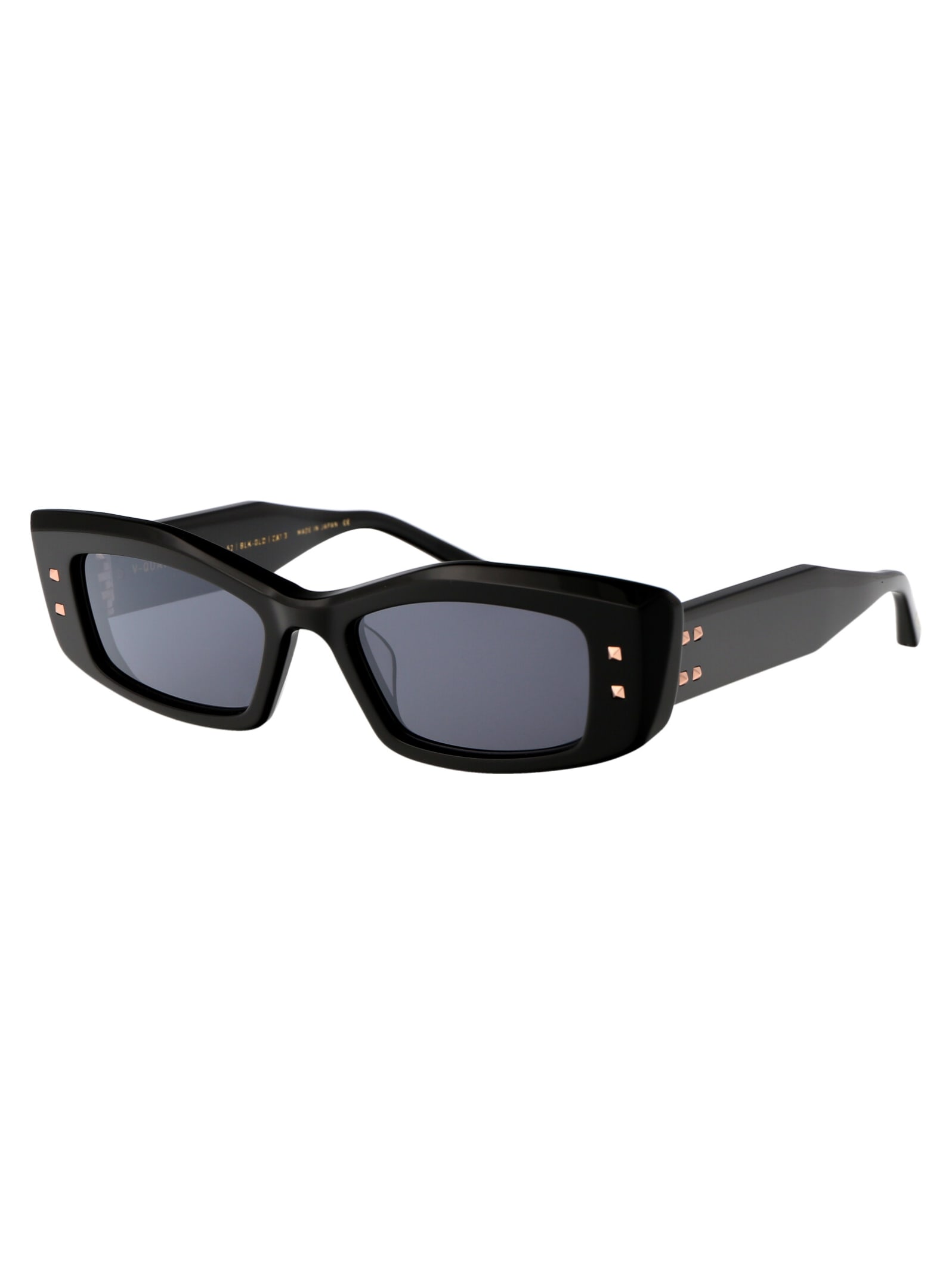 Shop Valentino V - Quattro Sunglasses In 109a Blk - Gld