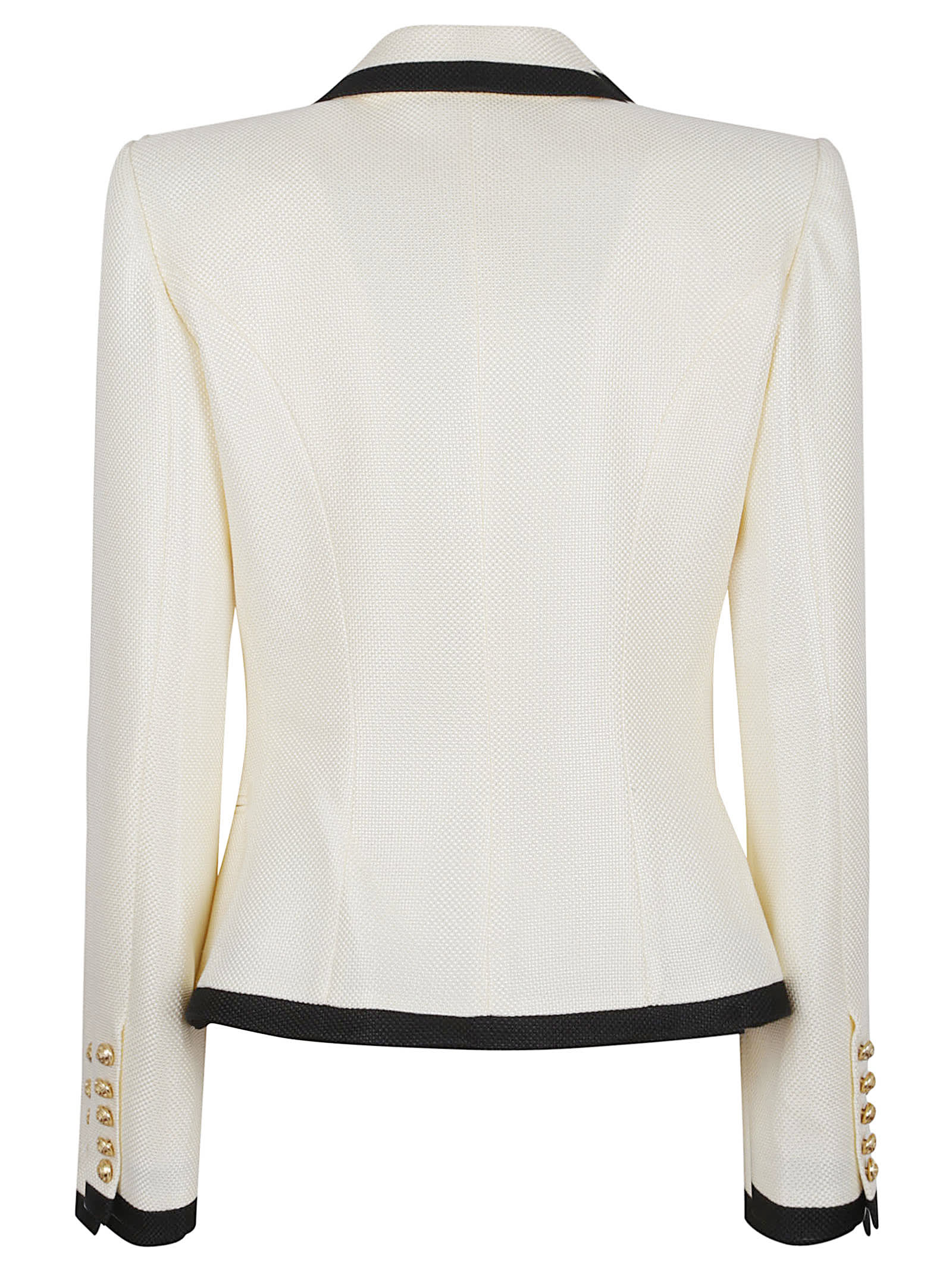 Balmain One Button Fitted Natte Jacket Clothing In Neutral
