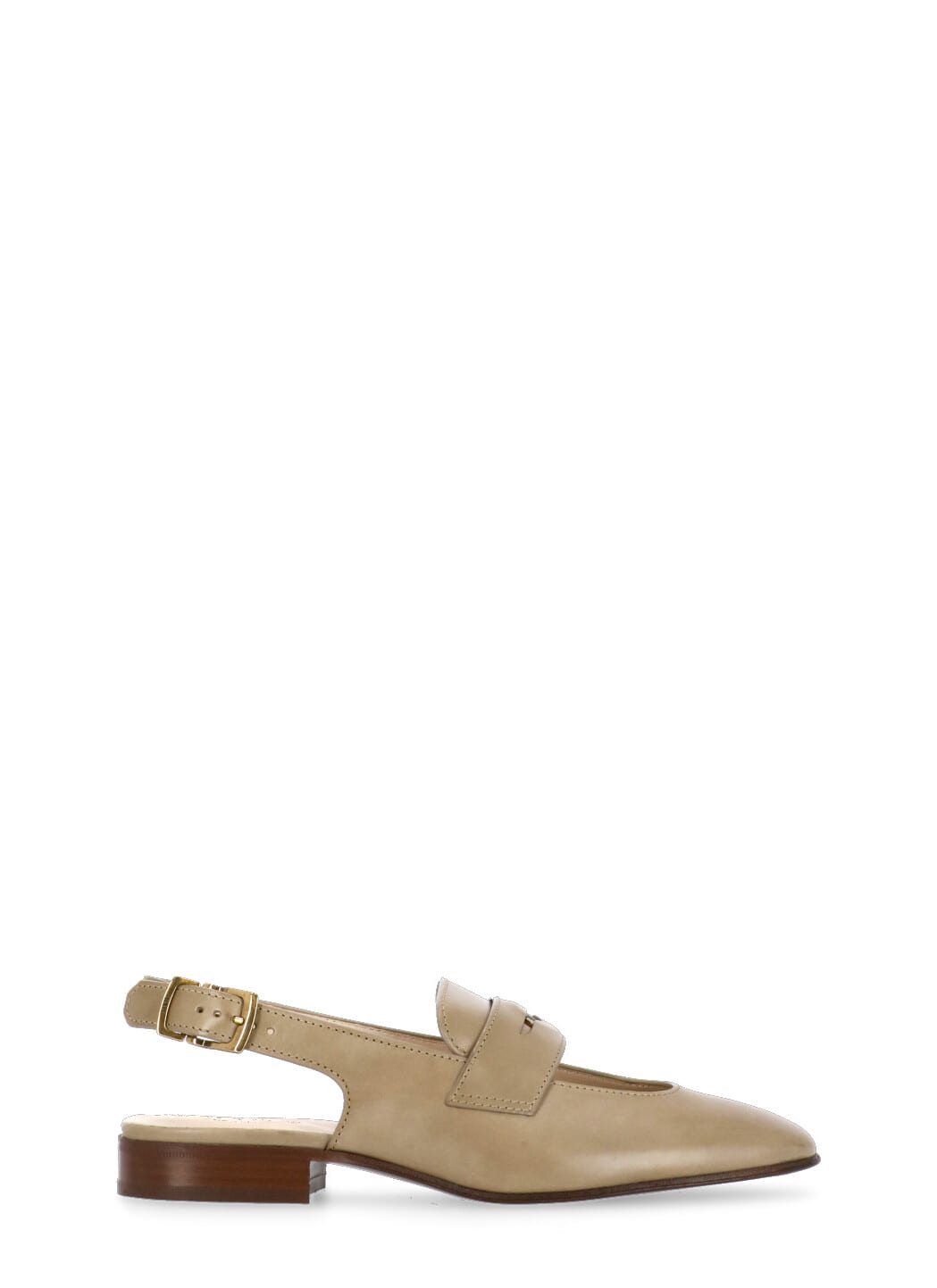 Shop Tod's Leather Slingback In Beige