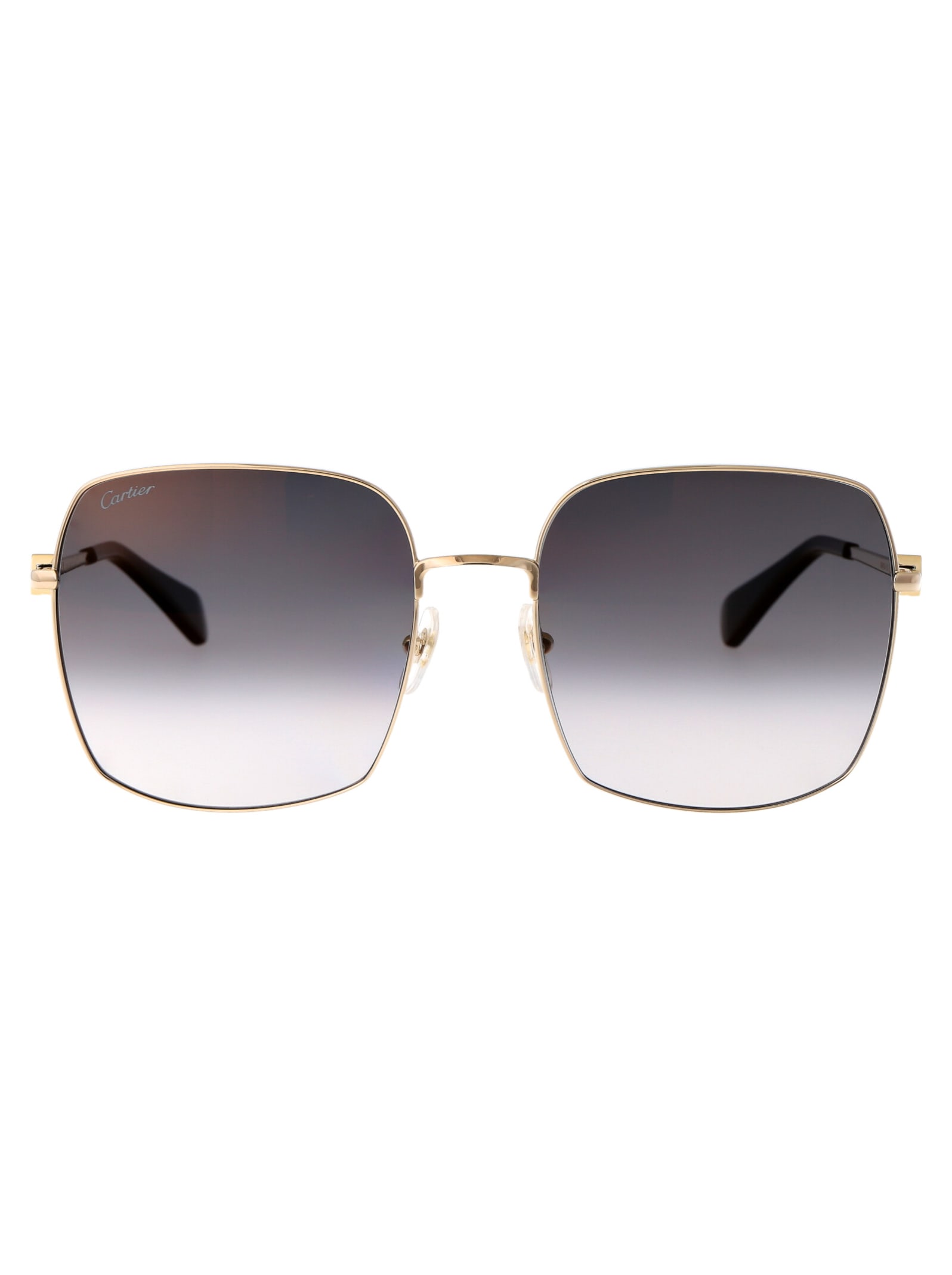 Shop Cartier Ct0401s Sunglasses In 001 Gold Gold Grey