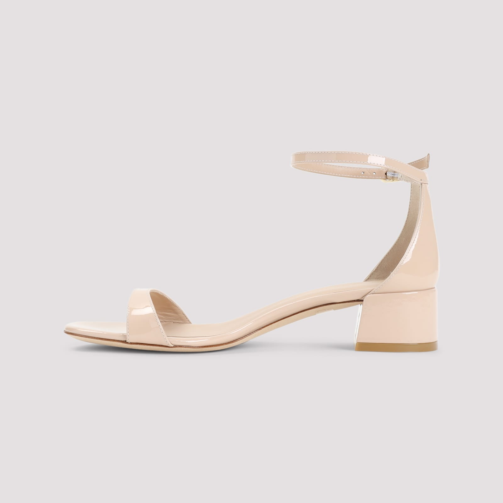 Stuart Weitzman Nudist Block 35 Sandals In Barely Beige