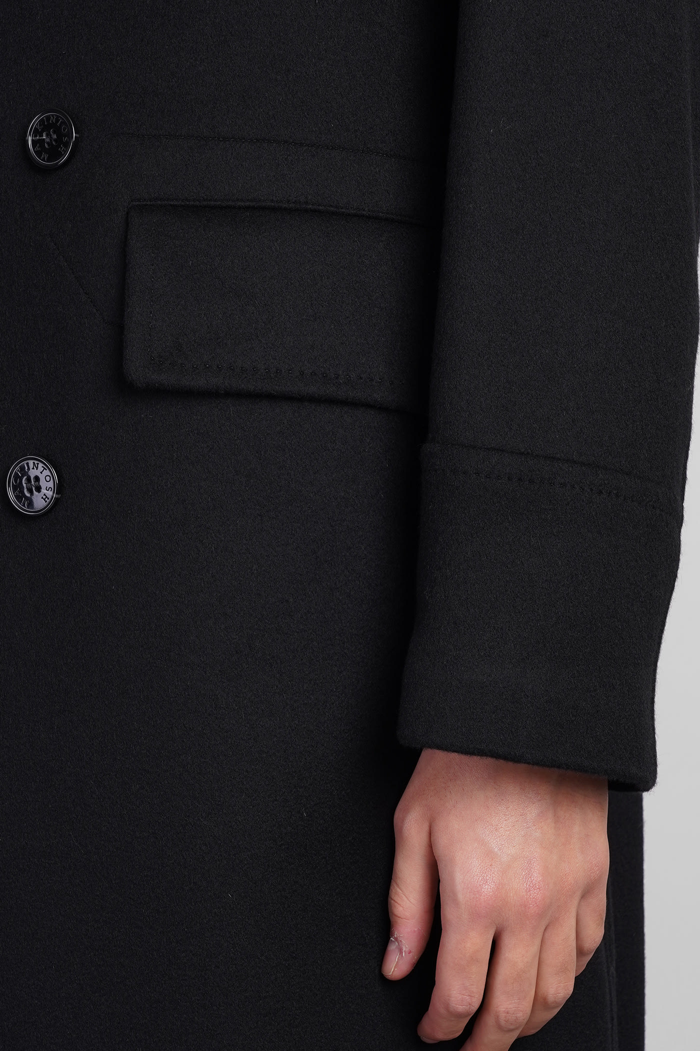 Shop Mackintosh Redford Coat In Black Wool