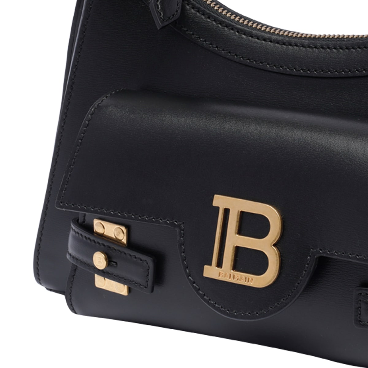 Shop Balmain B-buzz Hobo Bag In Black