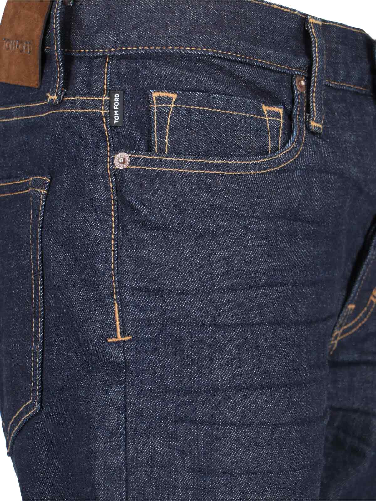 Tom Ford Contrast-stitching Straight-leg Jeans In Blue