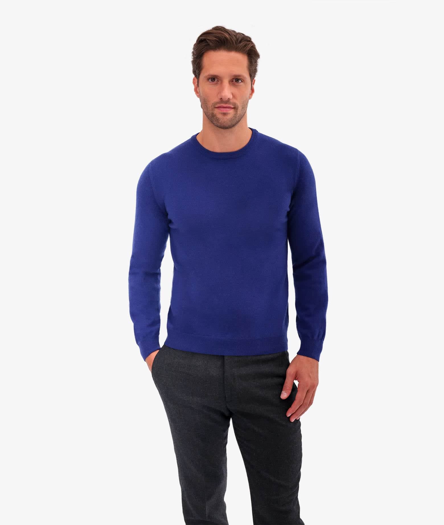 Shop Larusmiani Crewneck Sweater Aspen Sweater In Blue