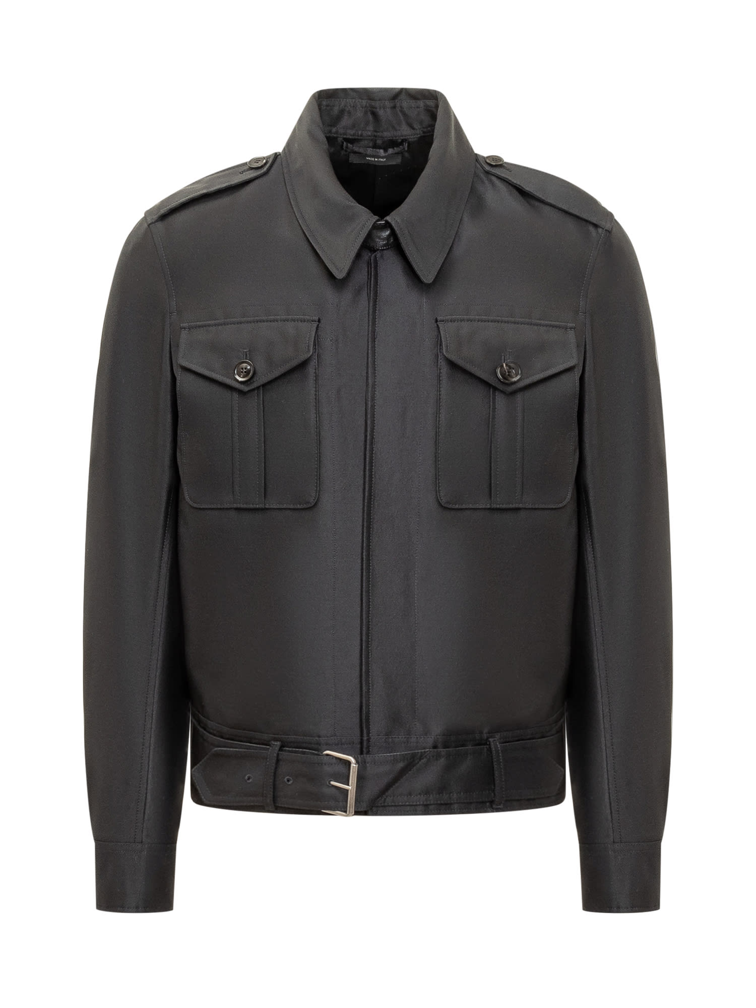 Shop Tom Ford Wool And Silk Jacket In Black