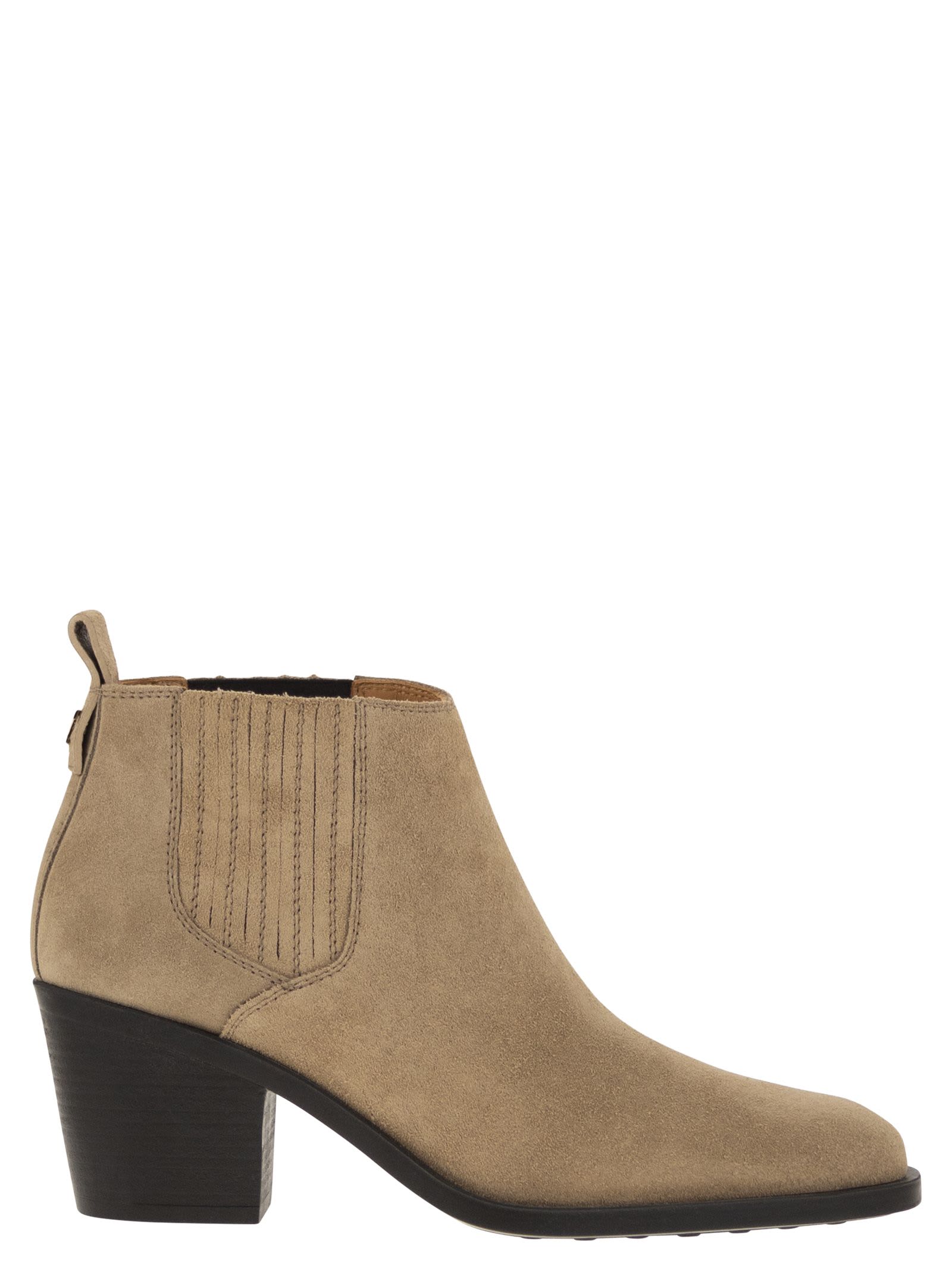 Shop Tod's Suede Boot In Beige