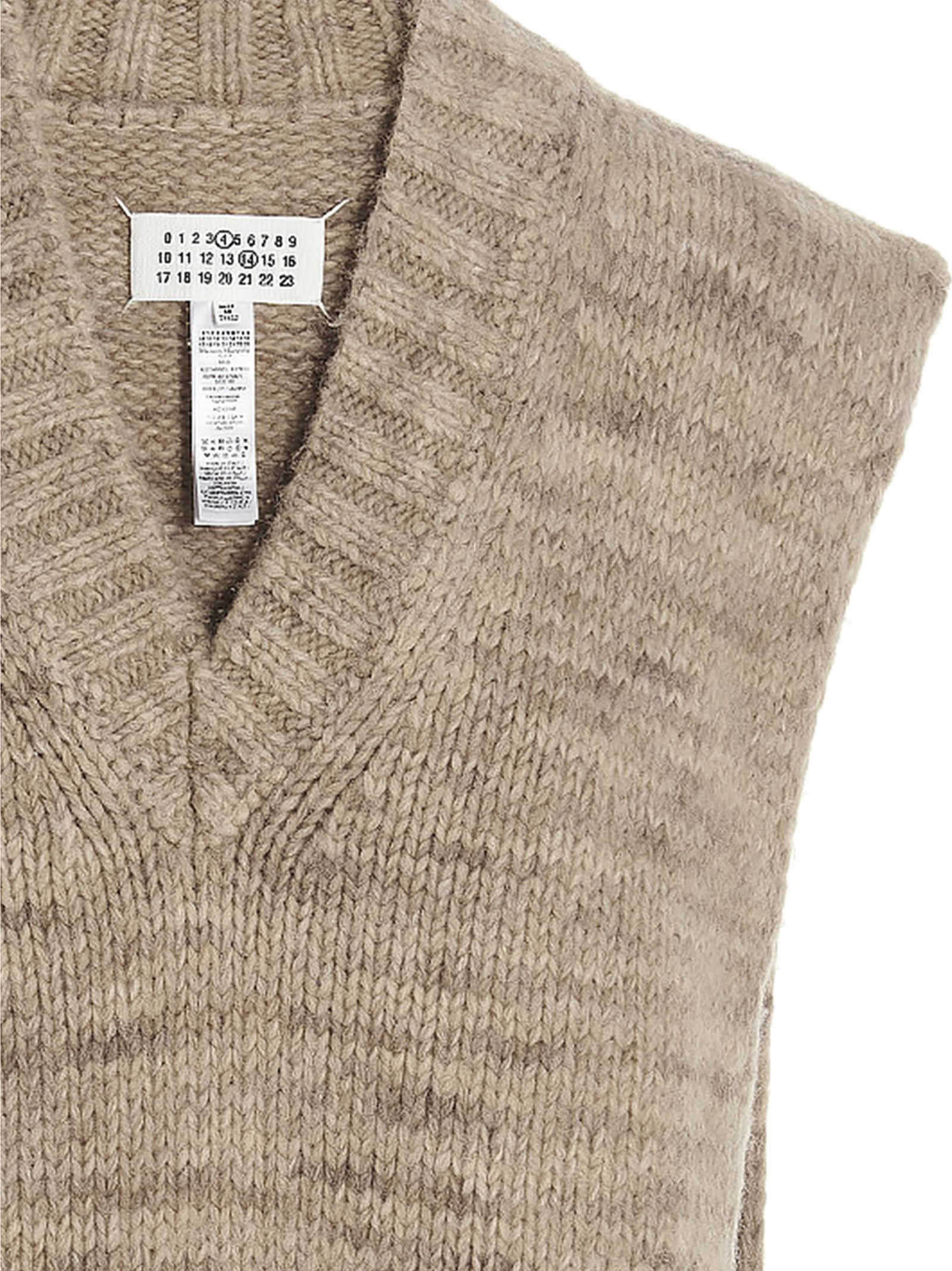 Shop Maison Margiela Sleeveless Knit Cape In M