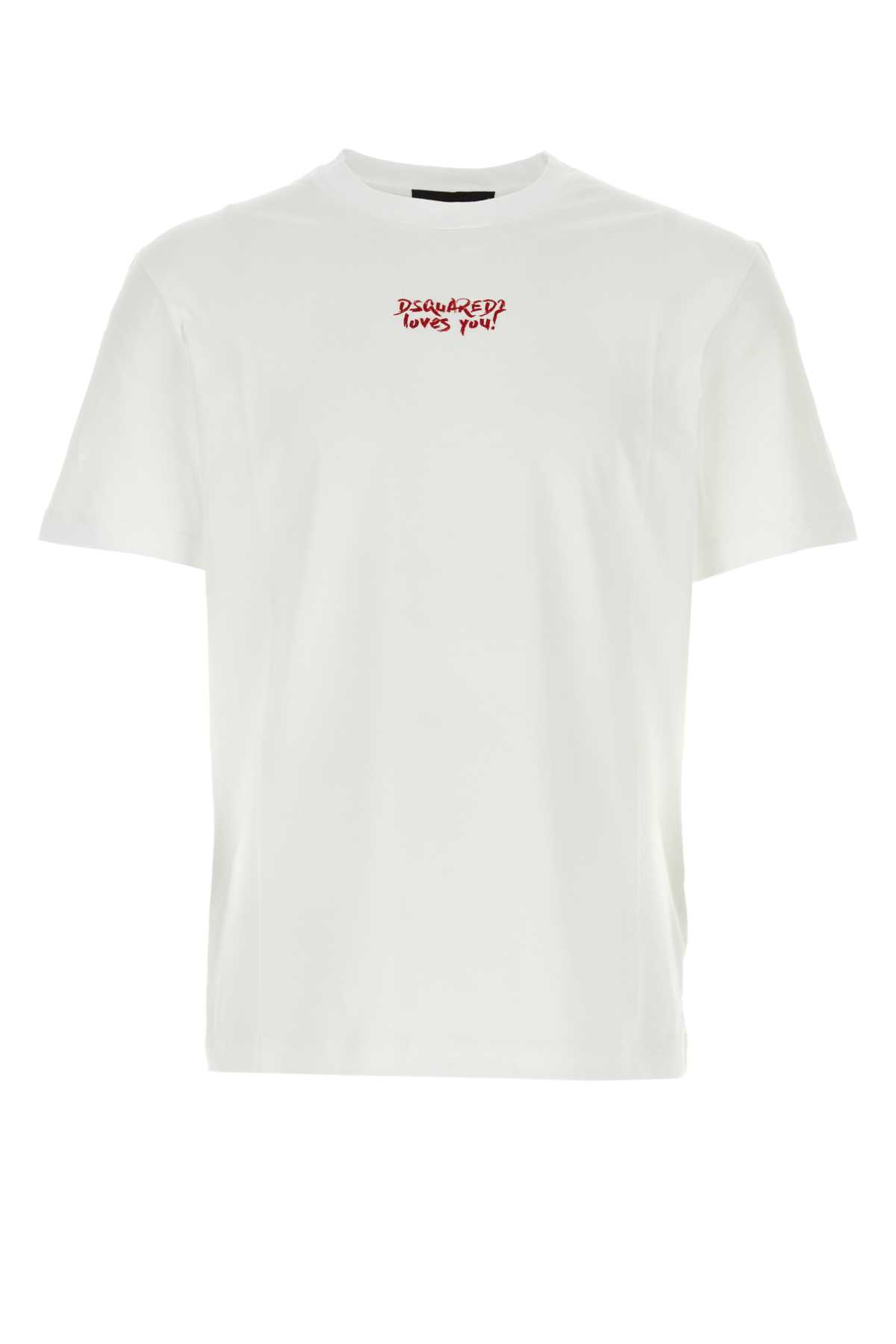 Dsquared2 White Cotton T-shirt