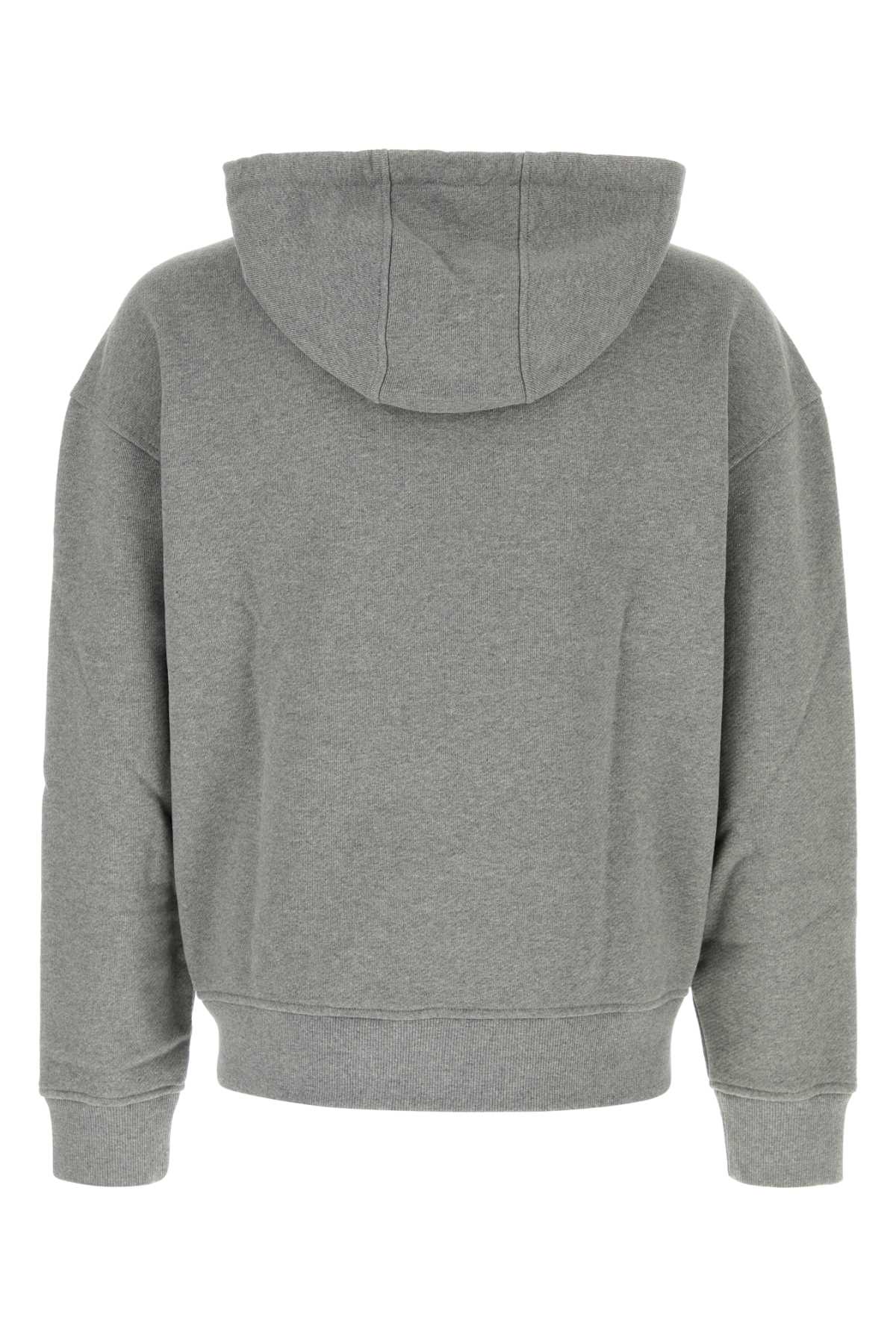 Shop Maison Kitsuné Grey Cotton Oversize Sweatshirt In Mediumgreymelange