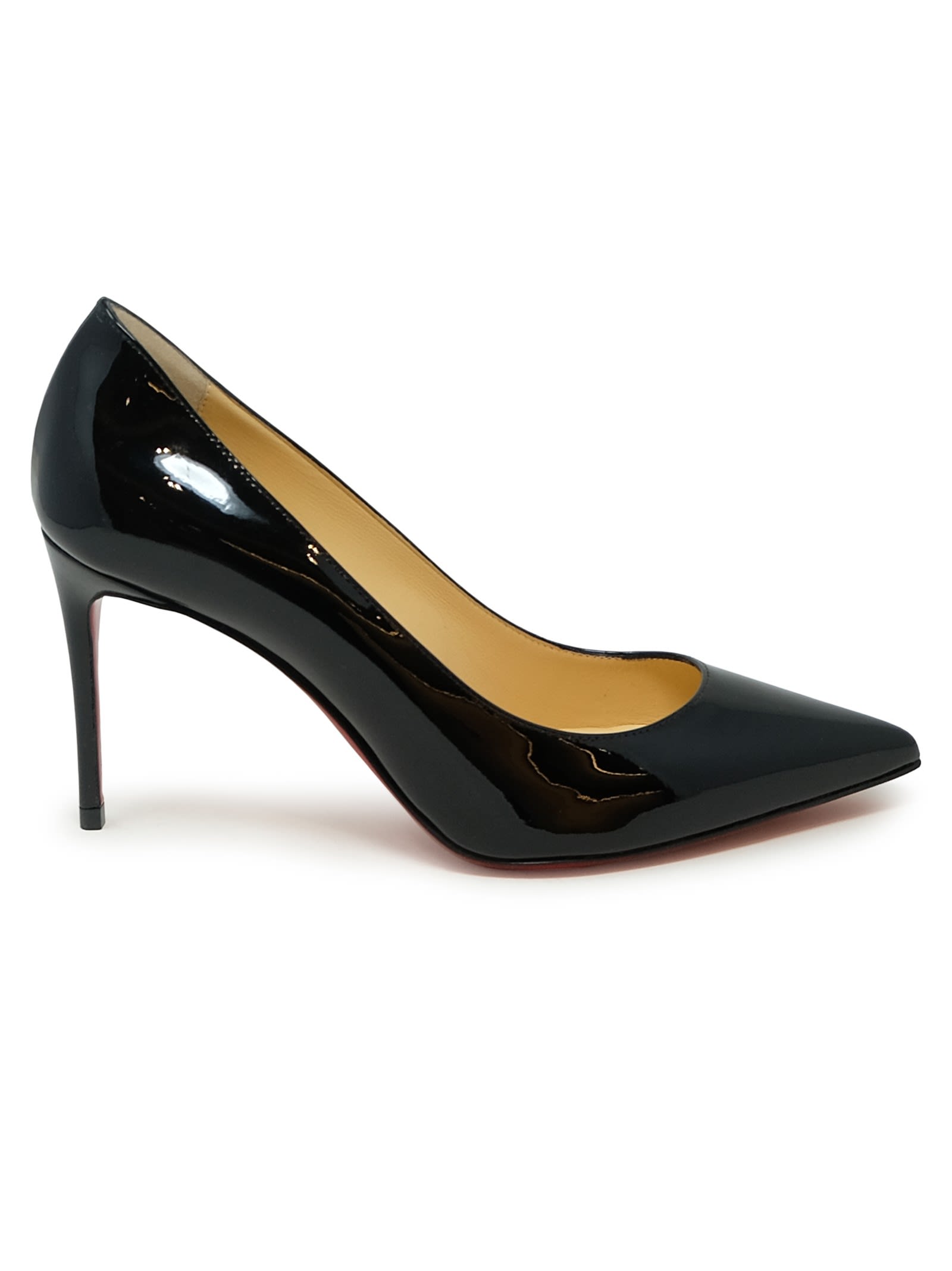 Christian Louboutin Black Patent Kate 85 Pumps In Multi