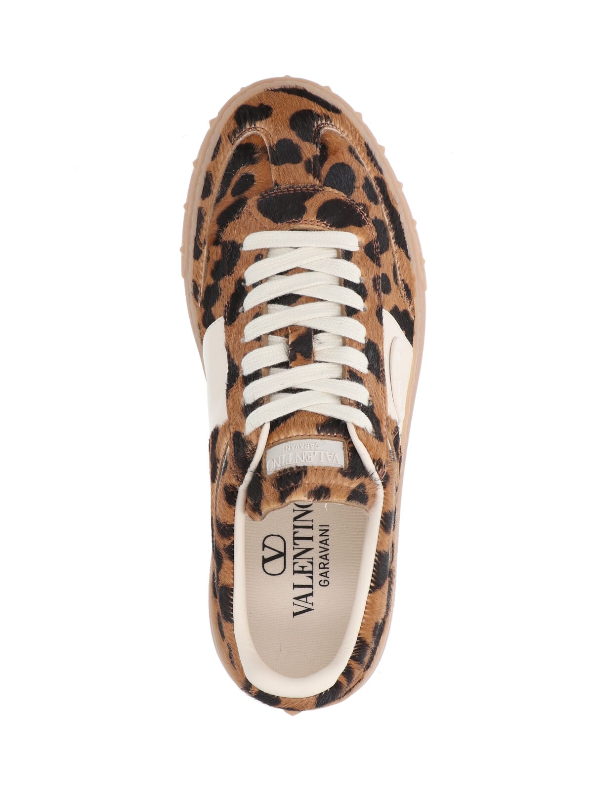 Valentino Upvillage Leopard Calf Hair Sneakers In Brown