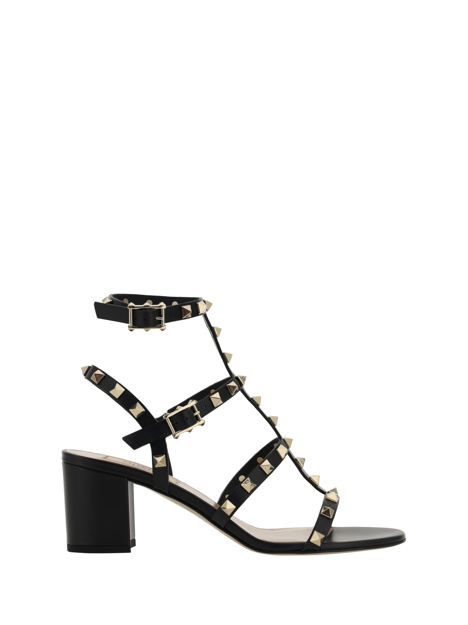 Shop Valentino Garavani Rockstud Sandals In Nero