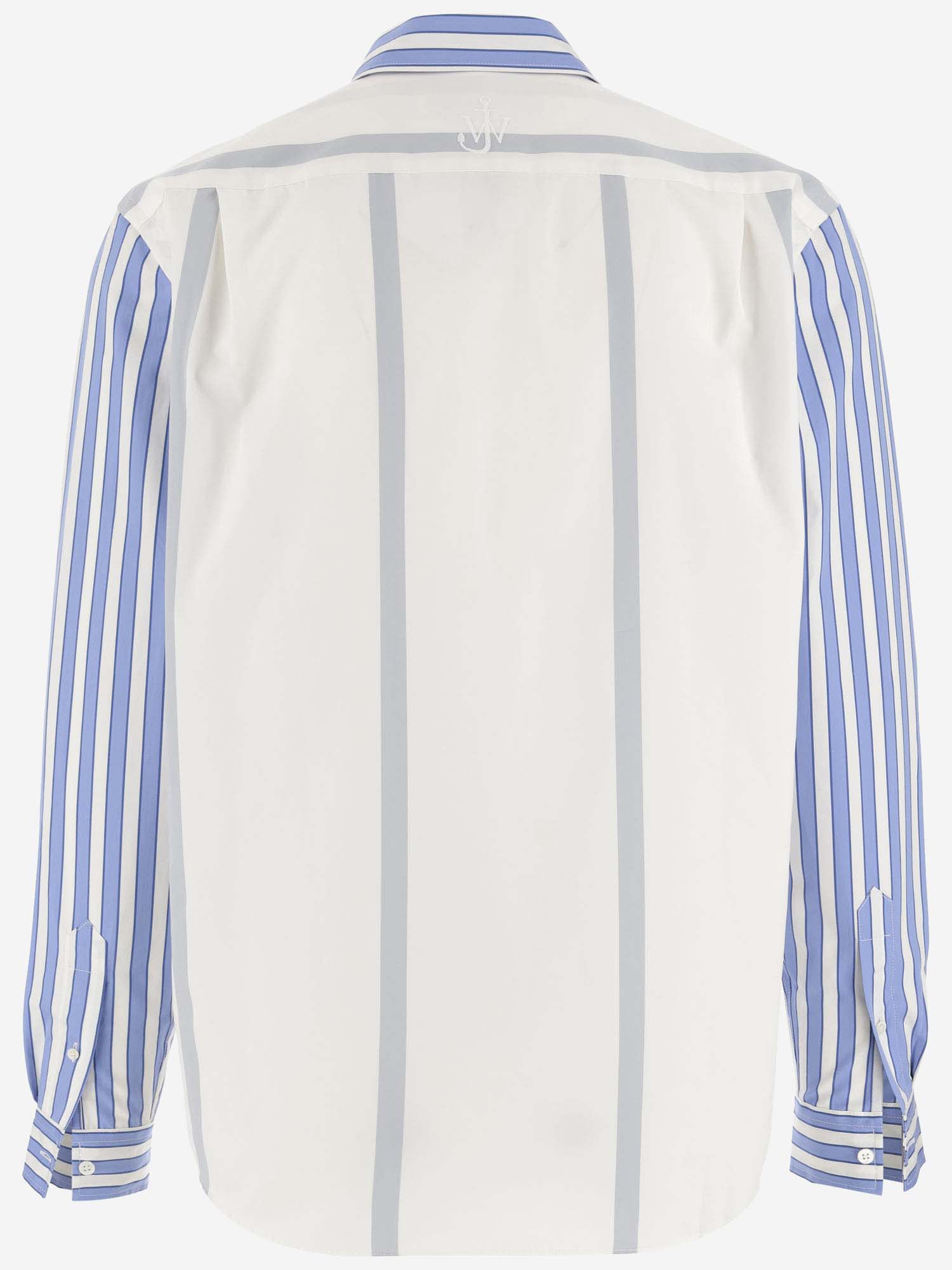 Shop Jw Anderson Striped Cotton Shirt In Blue/white