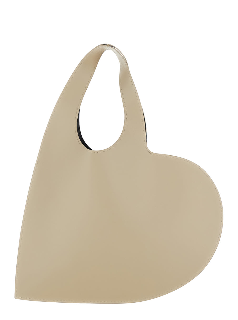 Shop Coperni Heart Beige Shoulder Bag In Leather Woman