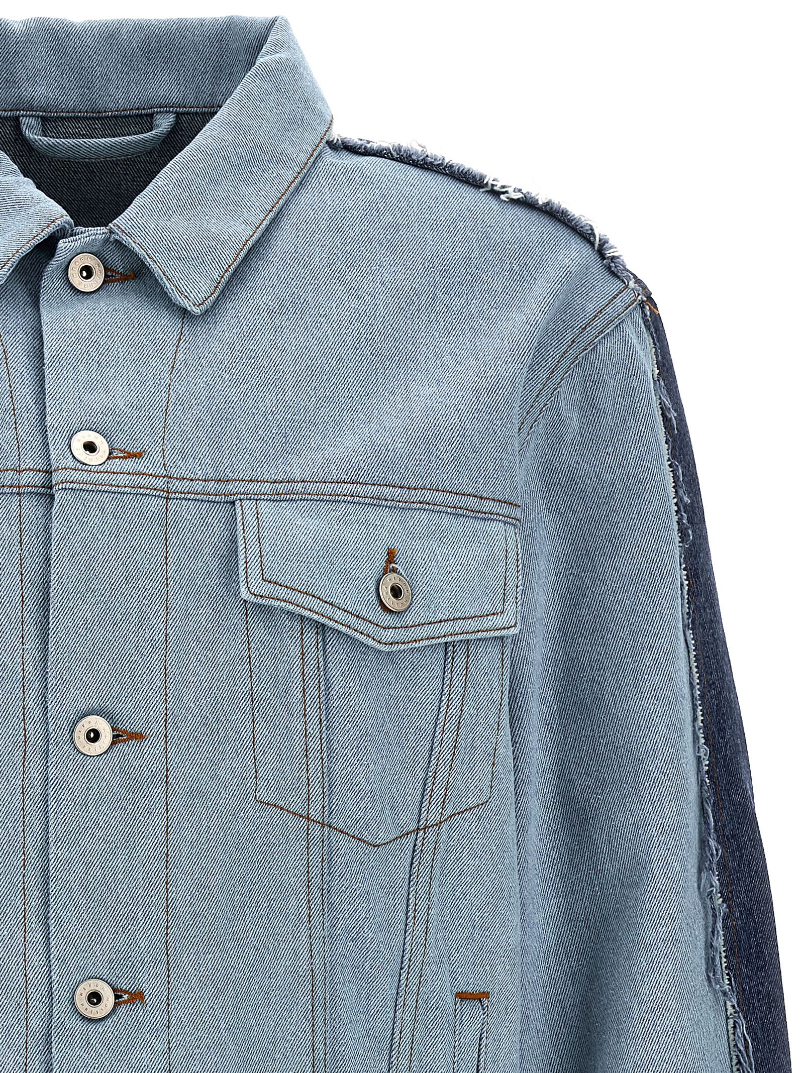 Shop Heron Preston Patchwork Denim Jacket In Light Blue