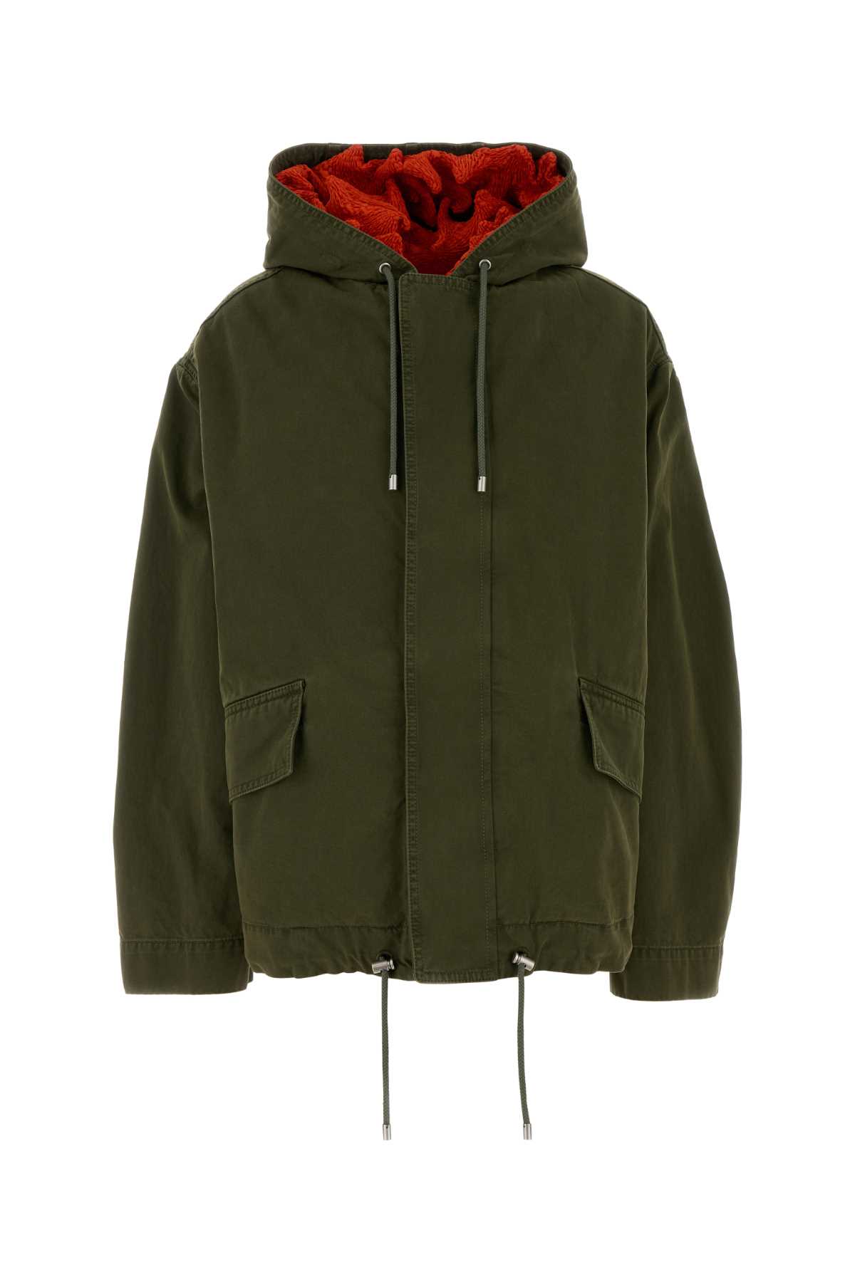 Loewe Cotton Canvas Vest And Jacket Set In Green
