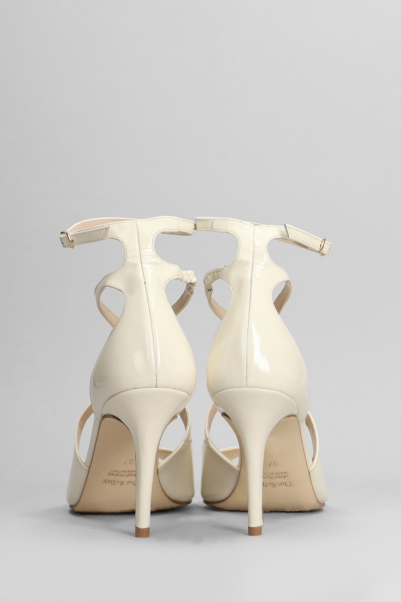 Shop The Seller Sandals In Beige Patent Leather