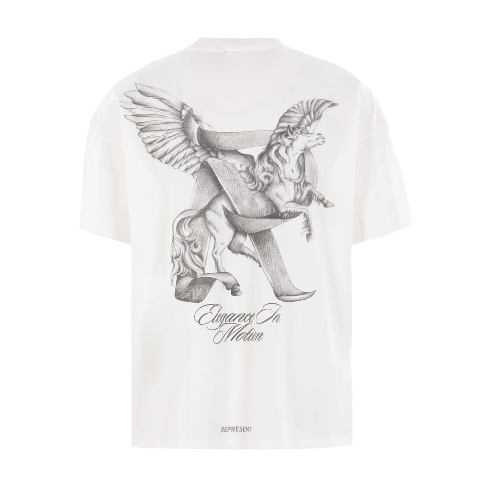 Represent White T-shirt With Graphic Print On The Front And Back In White