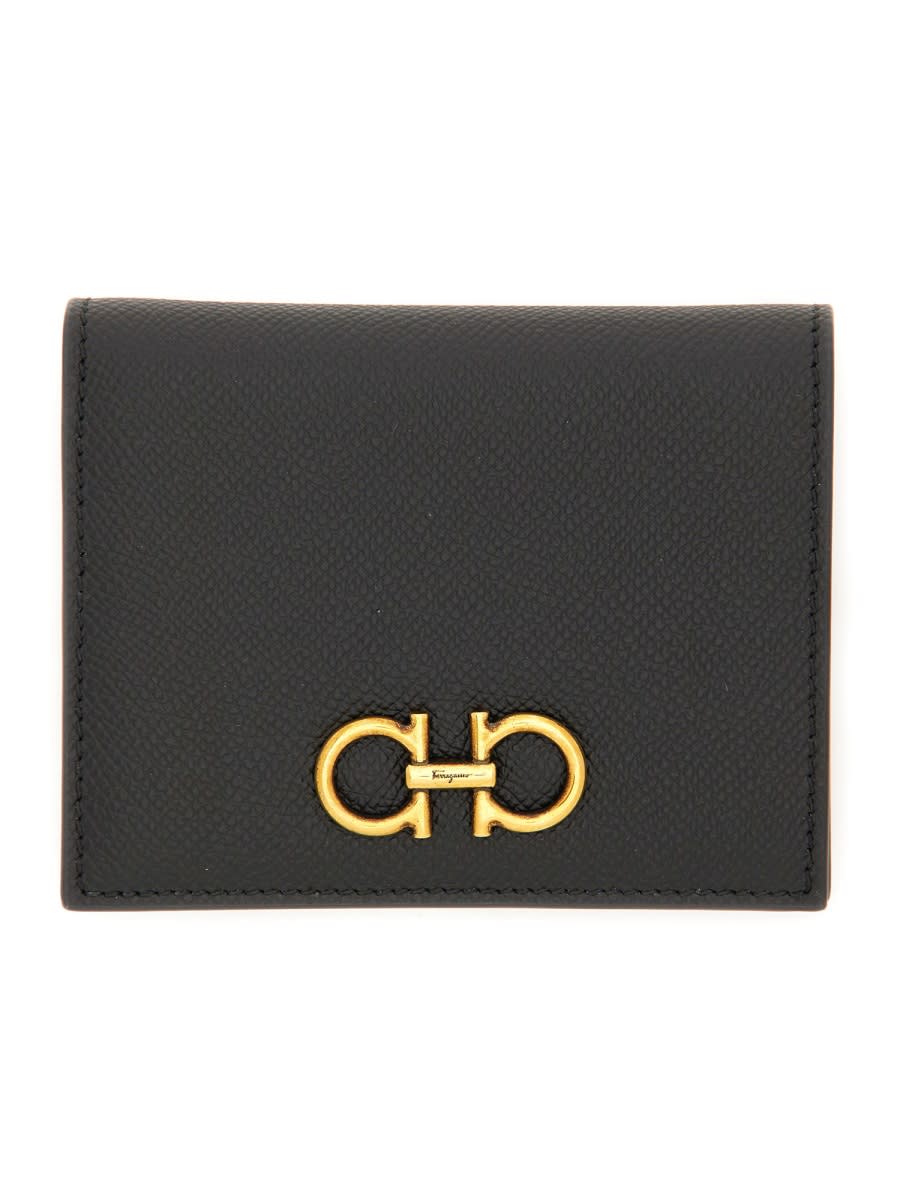 Shop Ferragamo Gancini Wallet In Black