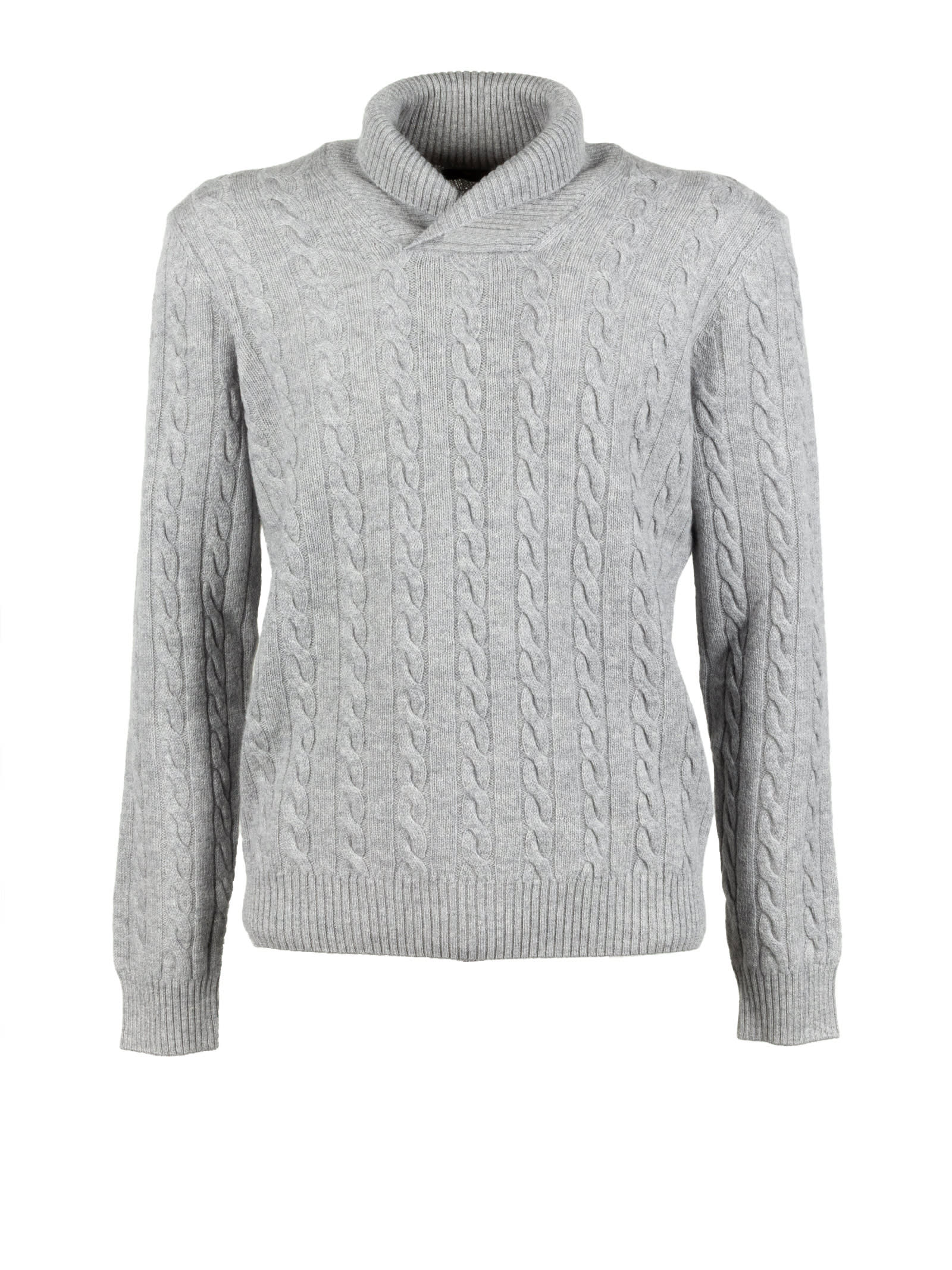 Moorer Long-sleeved Sweater In Gray