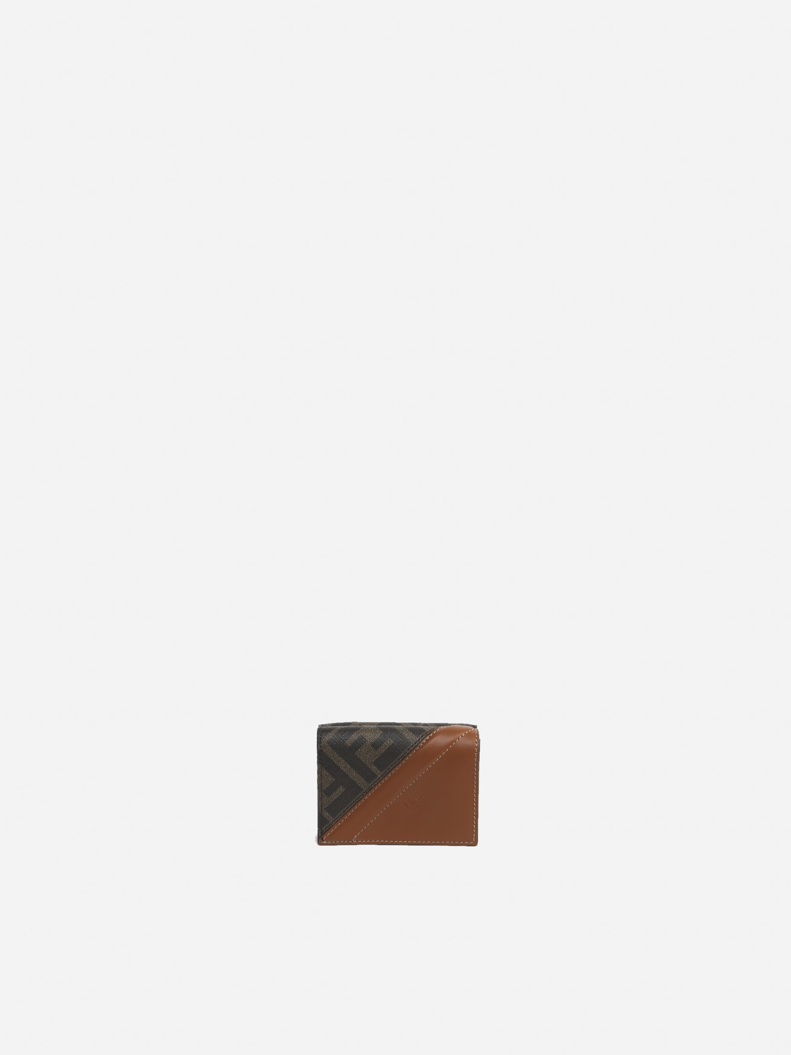 Fendi Tri-fold Fabric &amp; Leather Wallet In Tab.mr+cuoio+pall