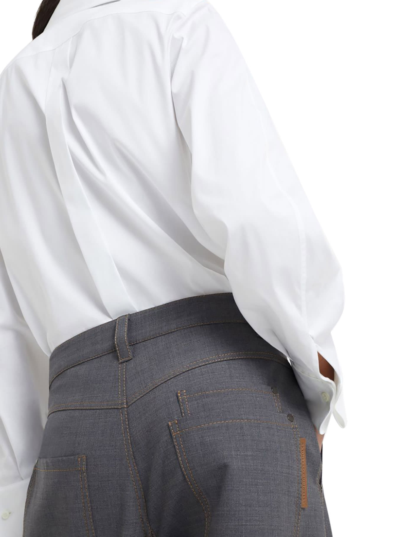Brunello Cucinelli Grey Wool Pants In Grey