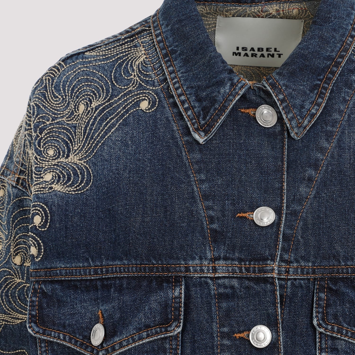 Shop Isabel Marant Isleya Denim Jacket In Bu Blue