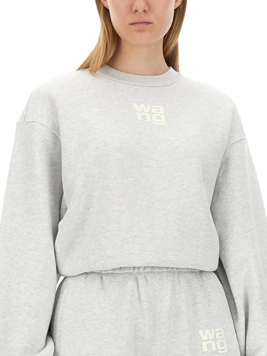 Shop Alexander Wang T Sweatshirt With Logo In Grey