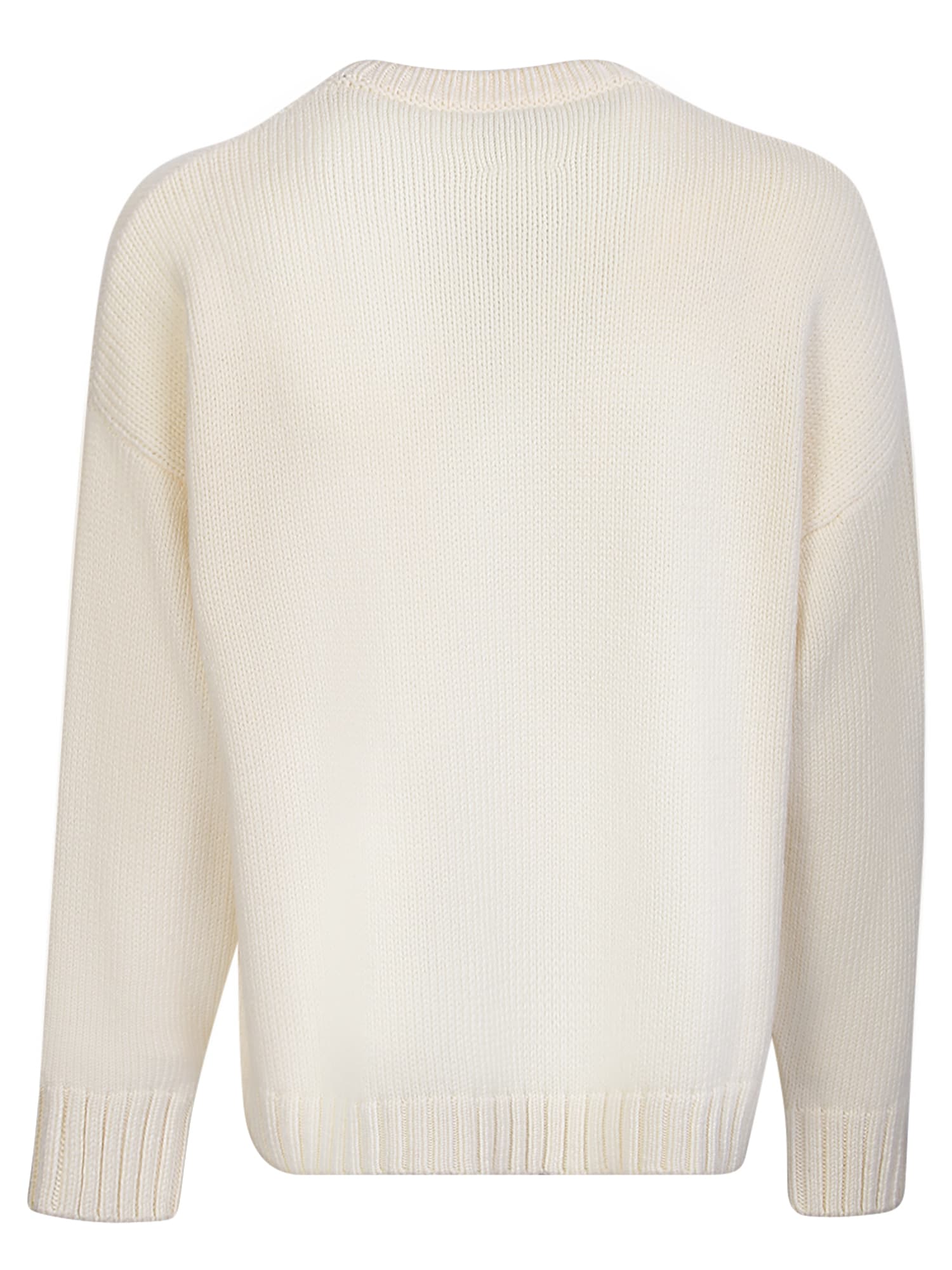 Shop Pt01 Pt Torino Ivory Roundneck Sweater In Multi