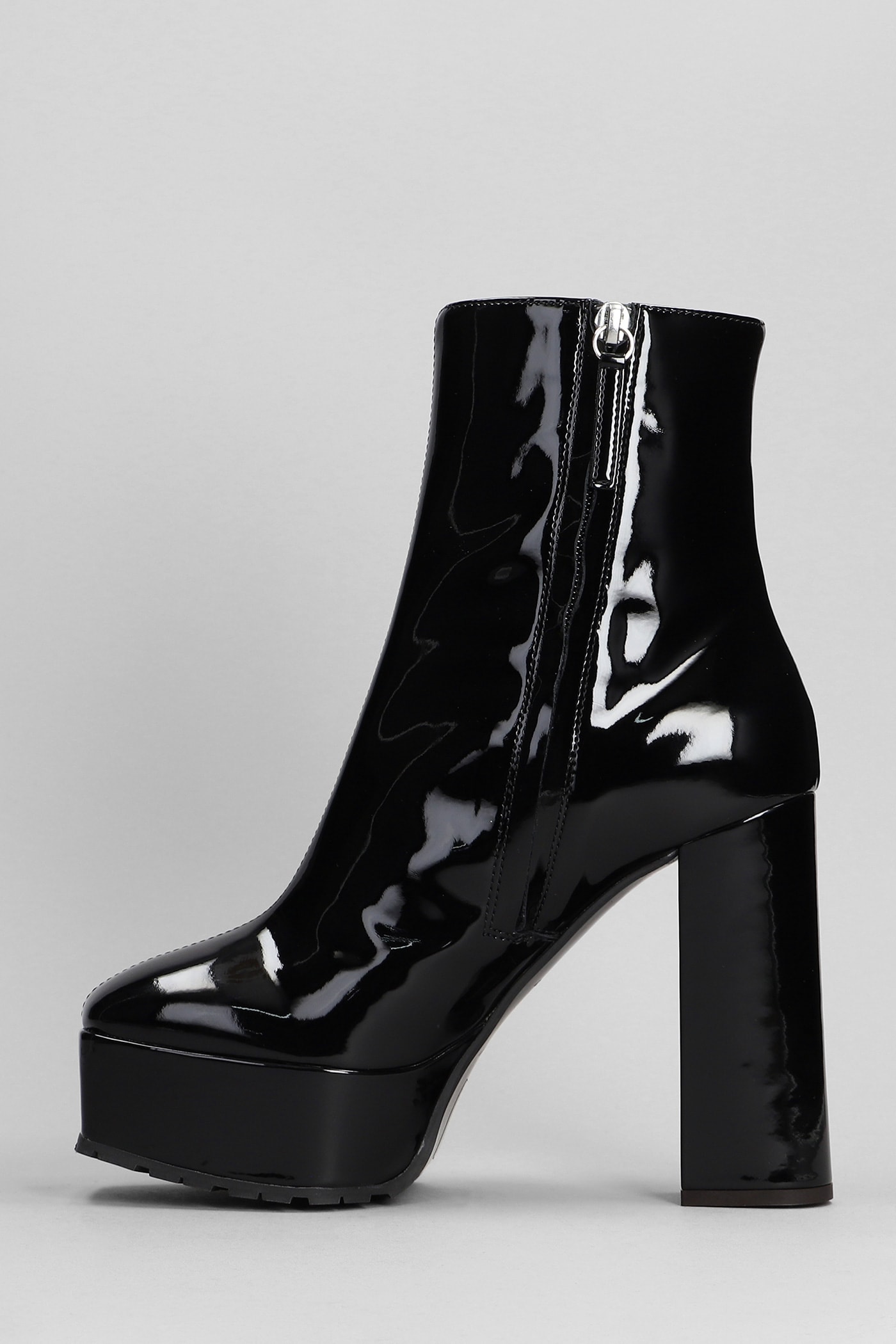 Shop Giuseppe Zanotti Morgana High Heels Ankle Boots In Black Patent Leather