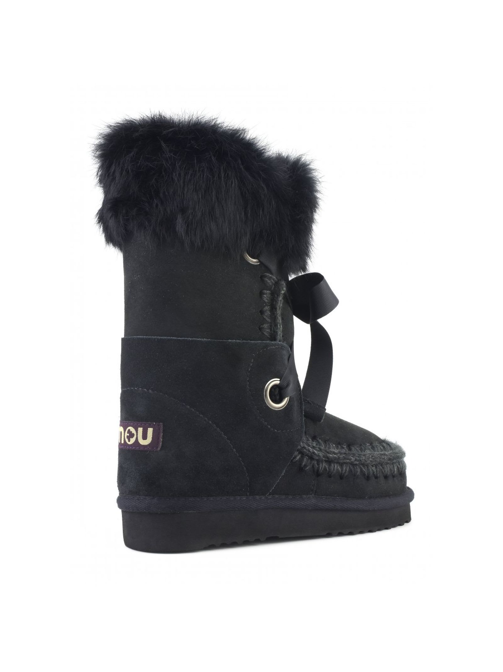 Shop Mou Black Sheepskin Eskimo Lace E Fur