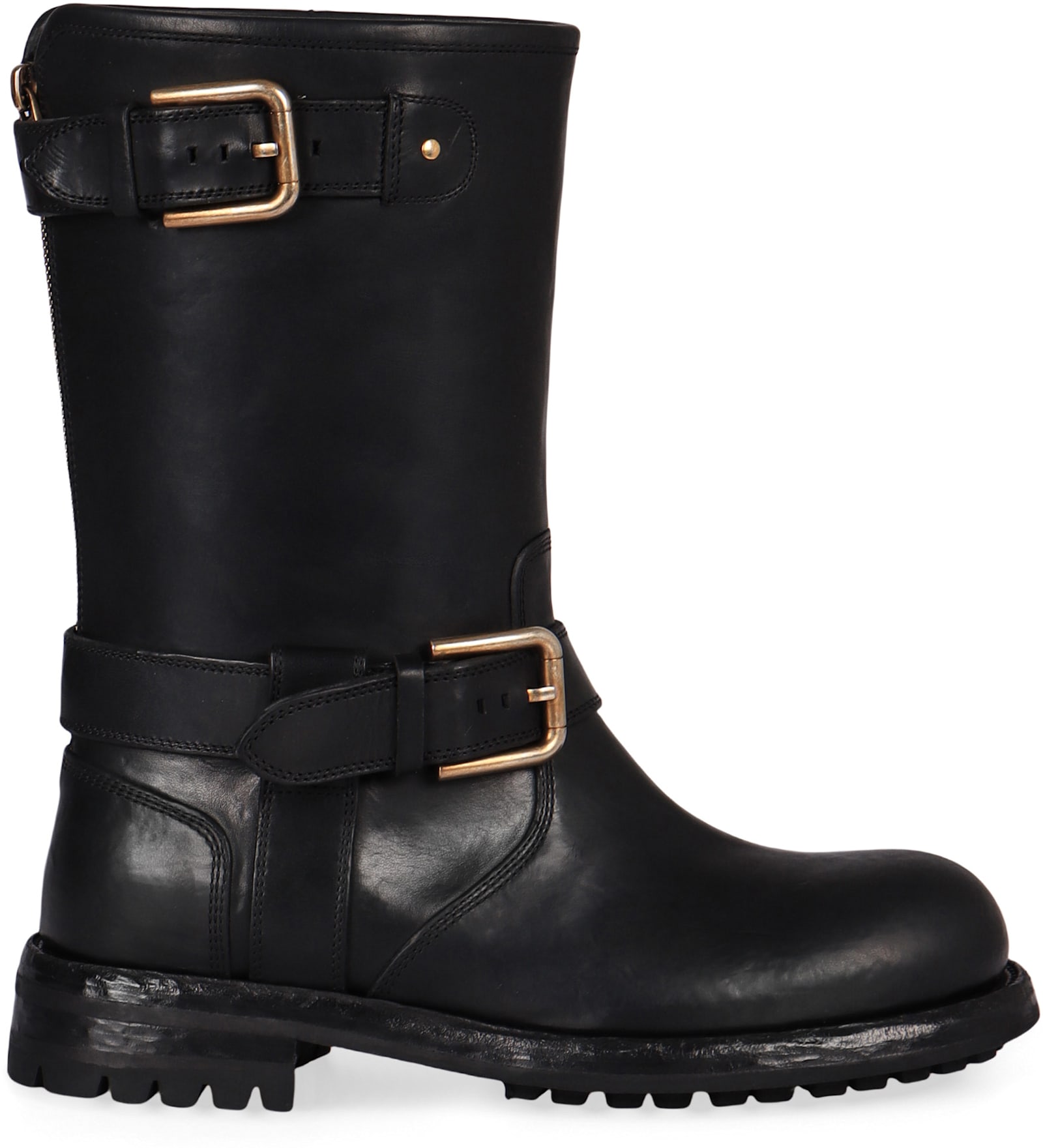 Dolce & Gabbana Knee-high Boots With Buckle Detail In Black