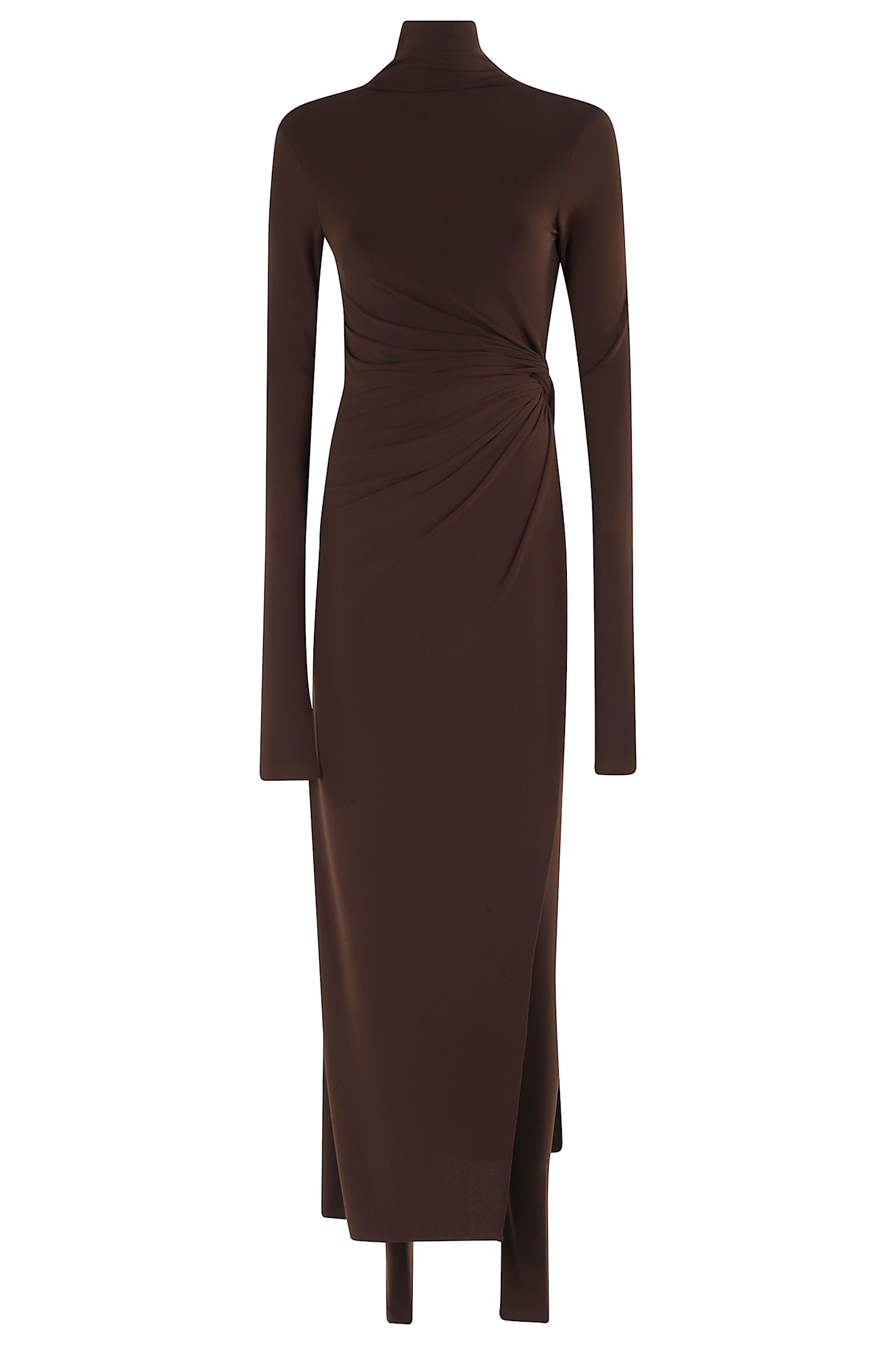 The Andamane Tessa Turtleneck Openback Jumpsuit In Brown