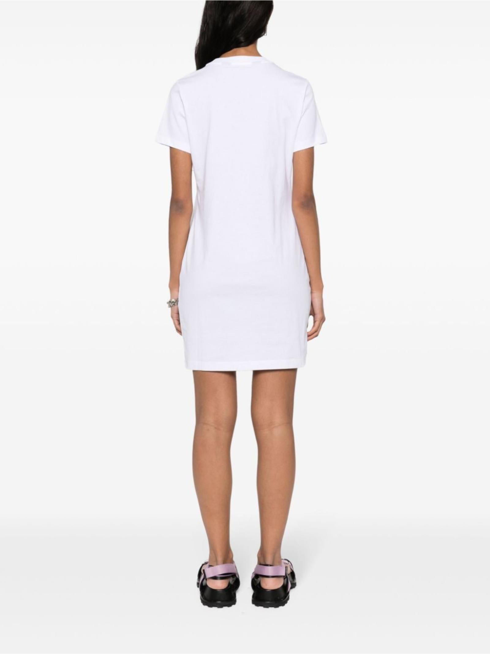Just Cavalli Tiger Head-print Mini Dress In White