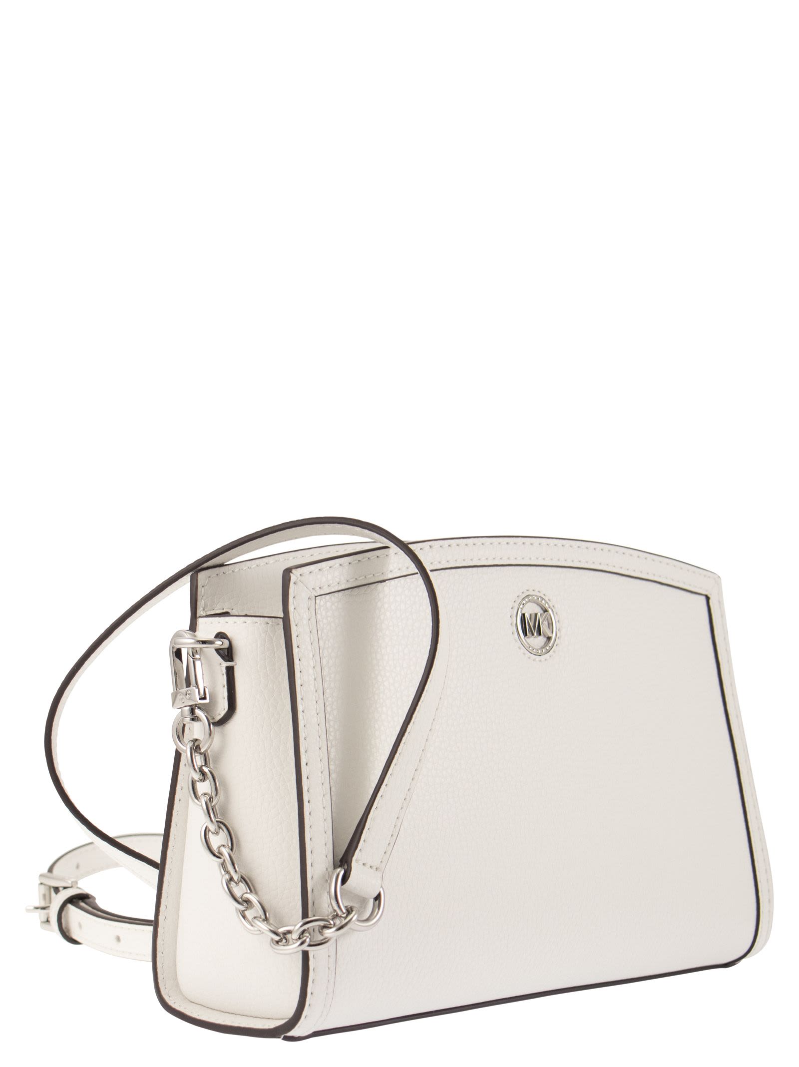 Shop Michael Kors Chantal - Shoulder Bag With Logo In White